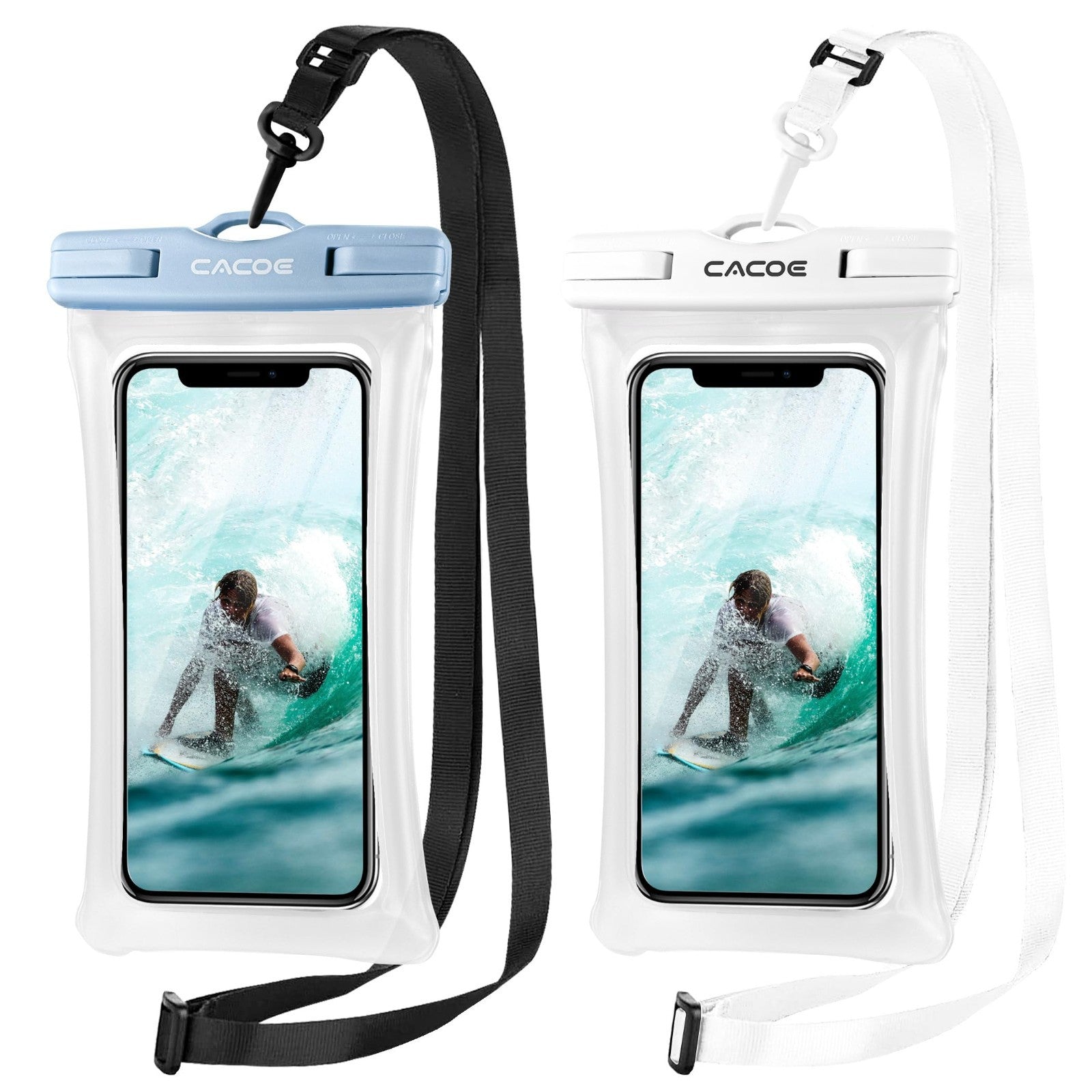 Waterproof Phone Pouch 2 Pack   Floatable IPX8 Case for Beach, Travel, Kayak & M1