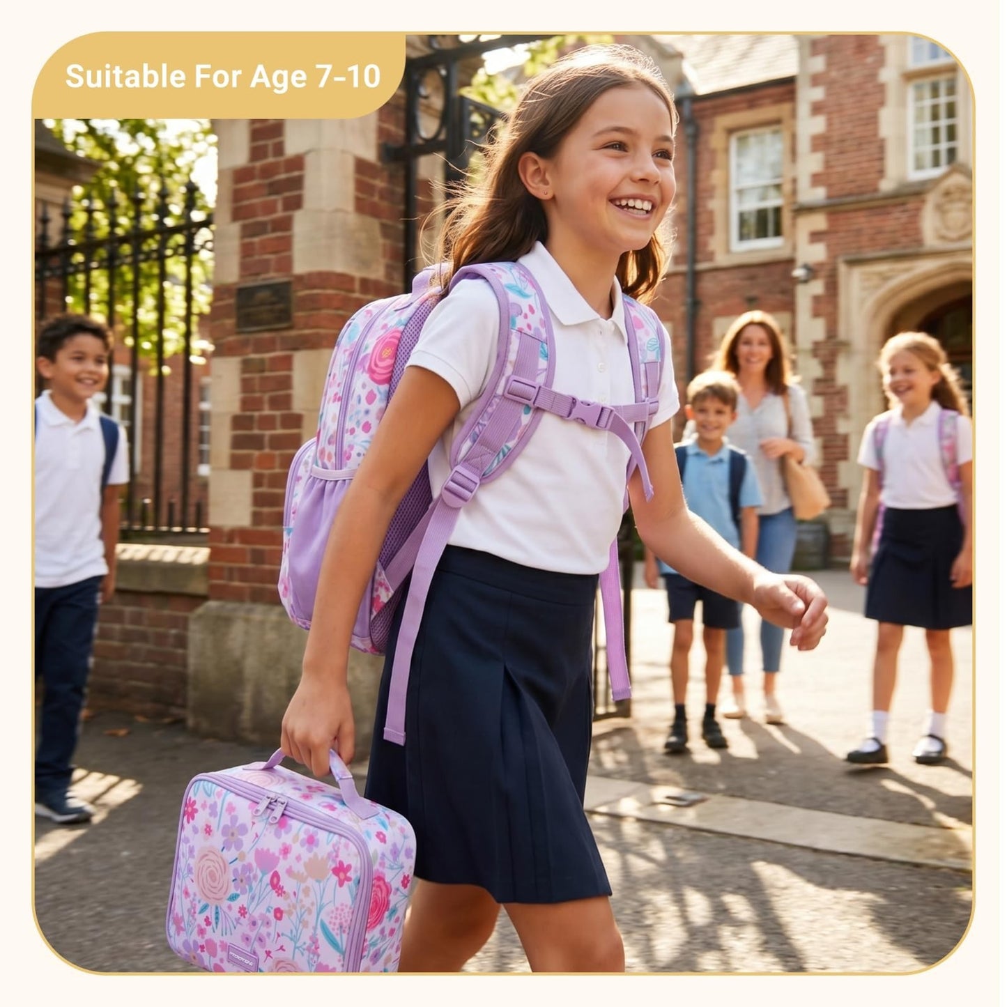 Kids Backpack Set 3PCS for School, Large Capacity 23L, Lightweight, Water-Resist2