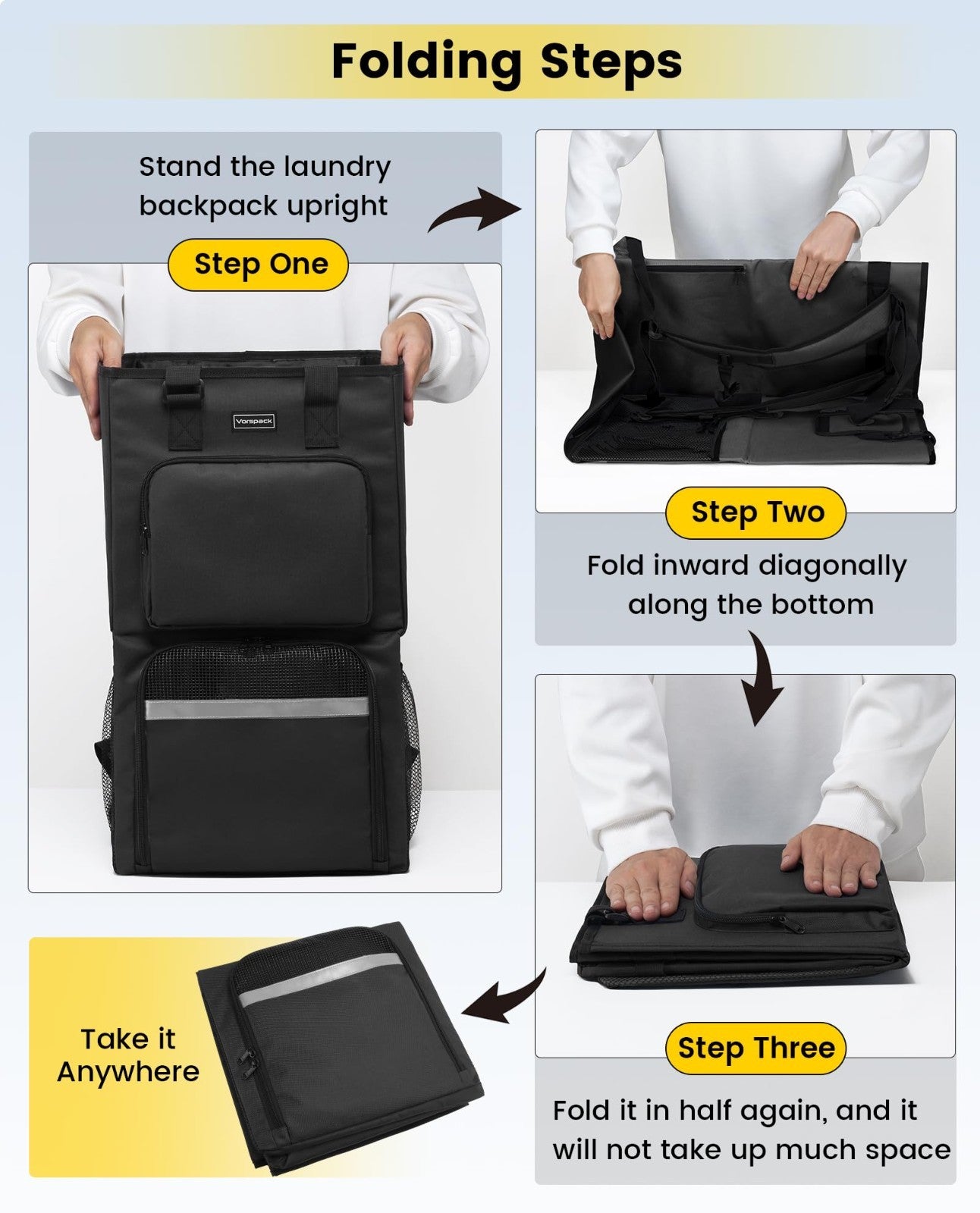 Extra Large 2-in-1 Laundry Bag Backpack with Shoulder Straps - Heavy Duty Portab7