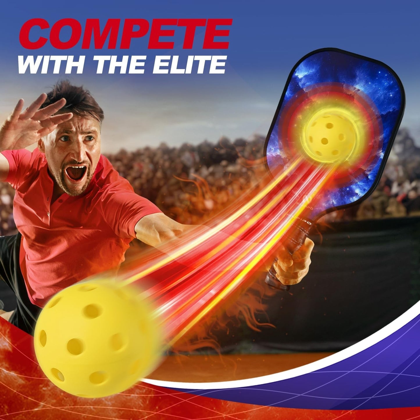 Pickleball Paddle Set of 2 or 4, USAPA Approved, Fiberglass, Lightweight, Includ3