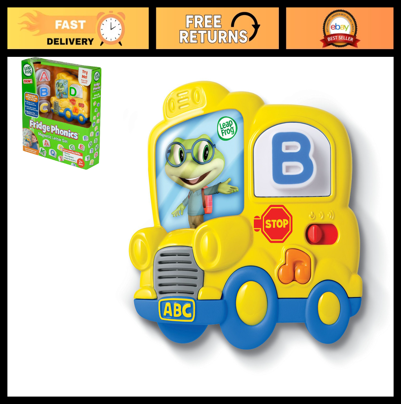 Magnetic Letter Set for Kids   Fridge Phonics Educational Toy, Yellow Letters0