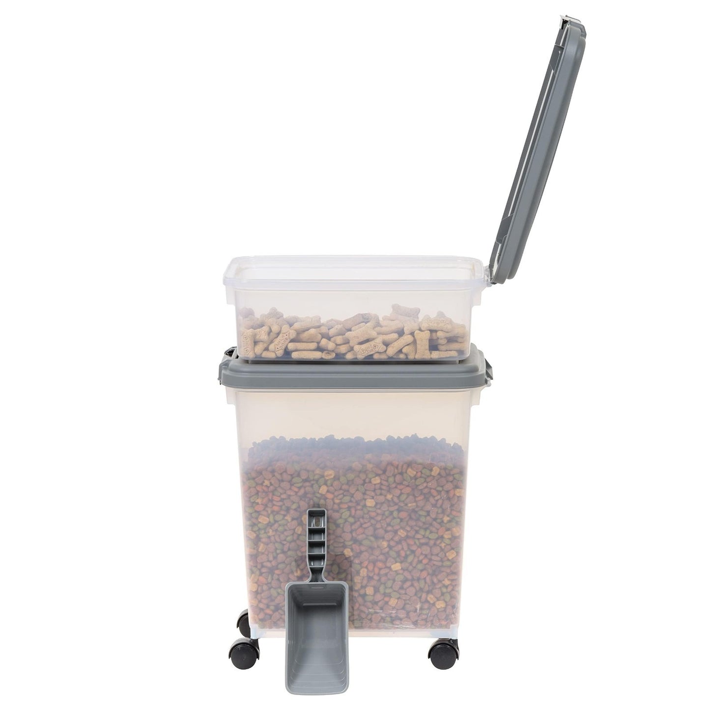 Airtight Pet Food Storage Containers Combo - 3-Piece Set, BPA Free, Wheels, 33QT11