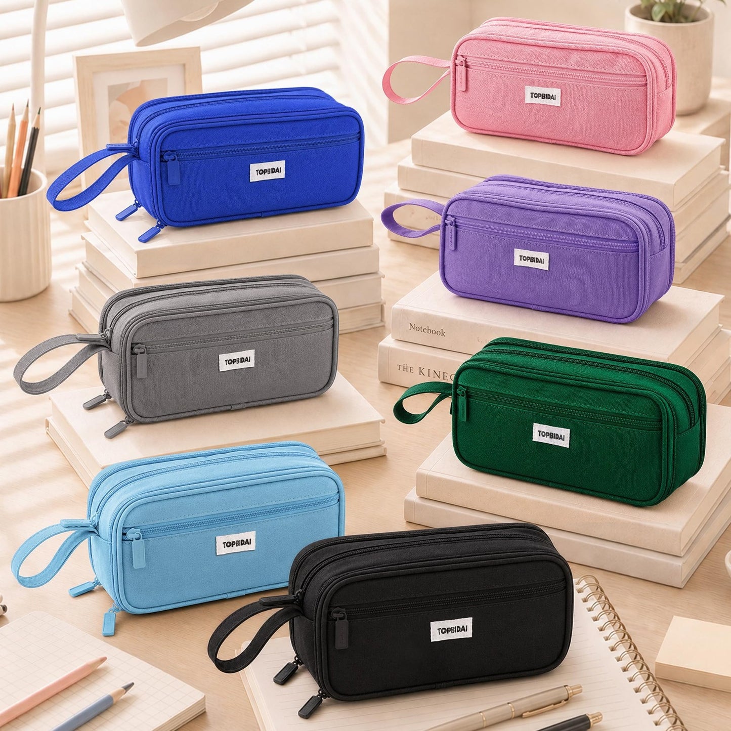 Large Pencil Case Pouch for School, Office & Art Supplies   Unisex Design6