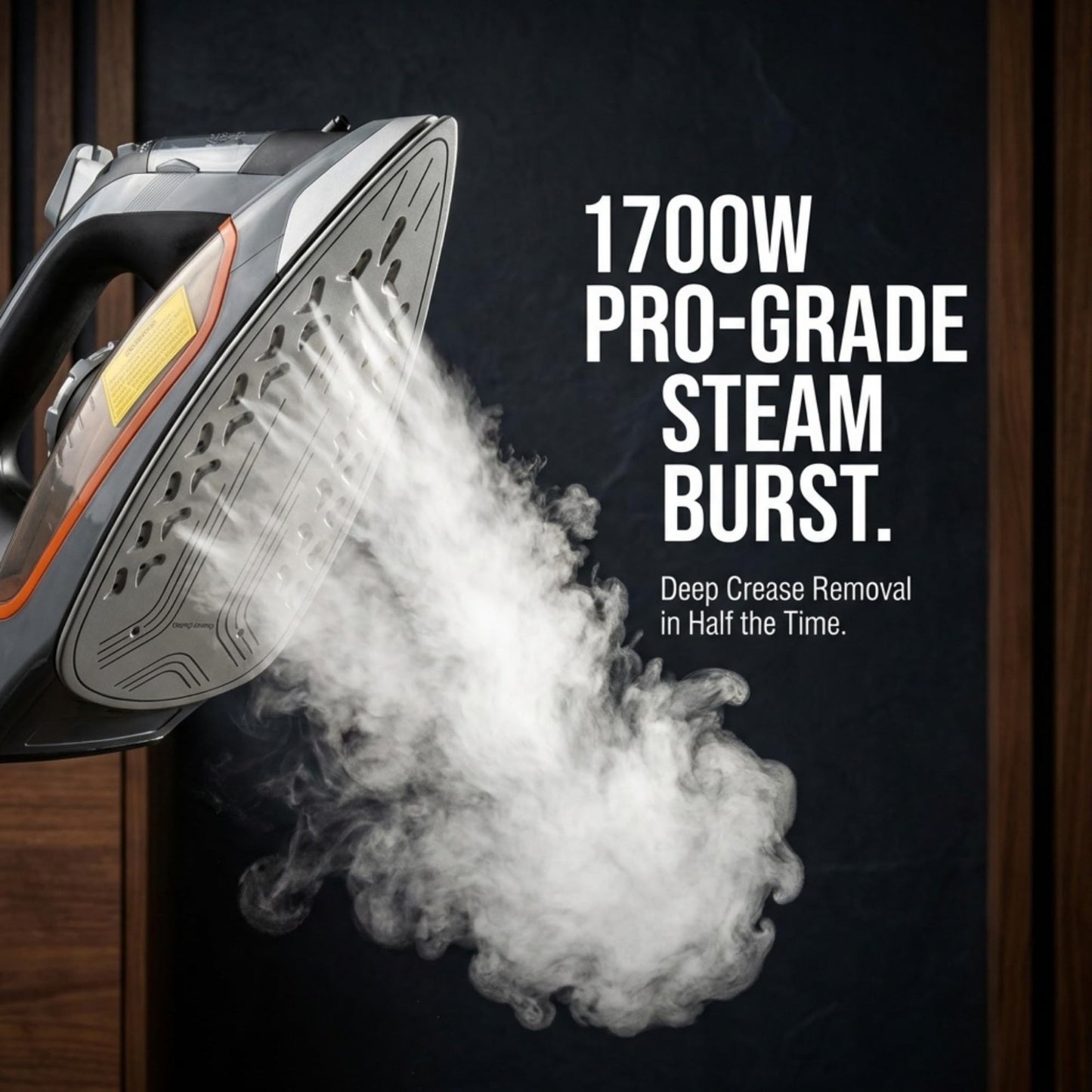 Heavy-Duty 1700W Steam Iron - Multi-Layer Ceramic Soleplate, Anti-Drip, Auto Shu2
