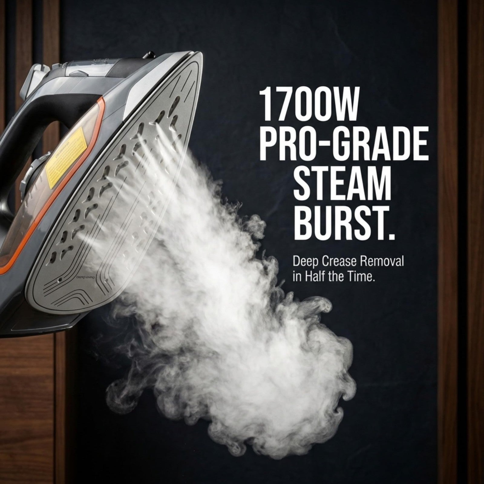 Heavy-Duty 1700W Steam Iron - Multi-Layer Ceramic Soleplate, Anti-Drip, Auto Shu2