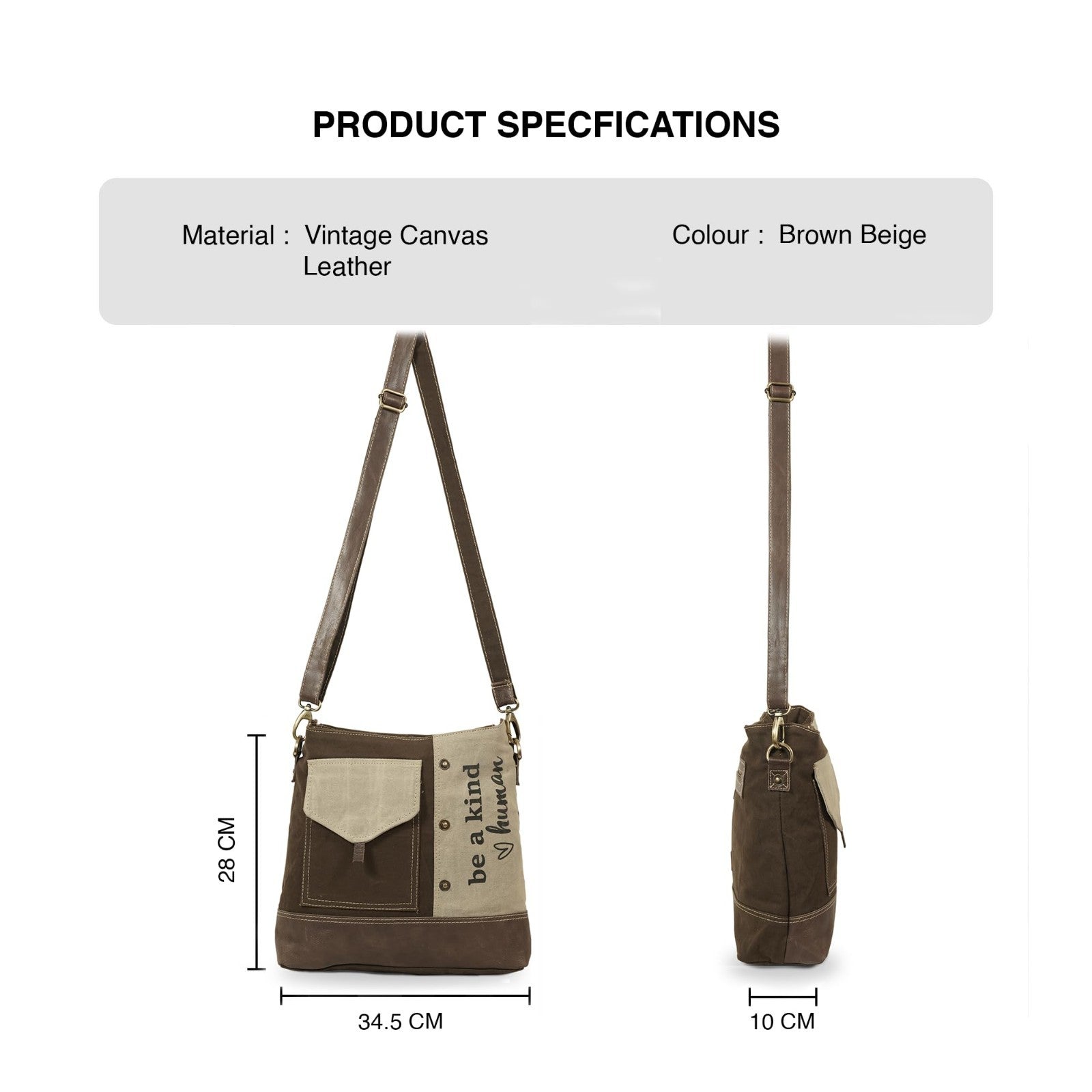 Upcycled Vintage Canvas & Leather Messenger Shoulder Bag   Stylish & Durable4