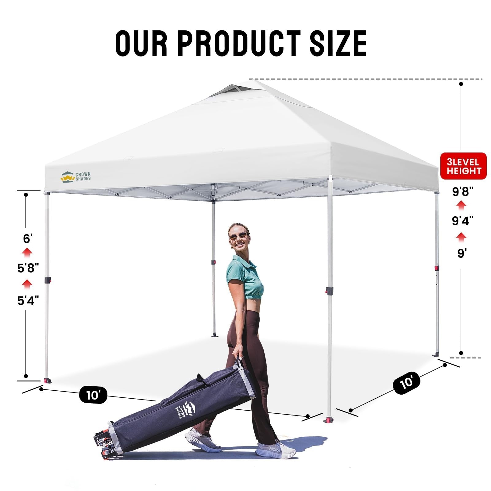 10x10 Pop Up Canopy Tent   Easy Setup, Portable Sun Shade for Events, Parties, C1