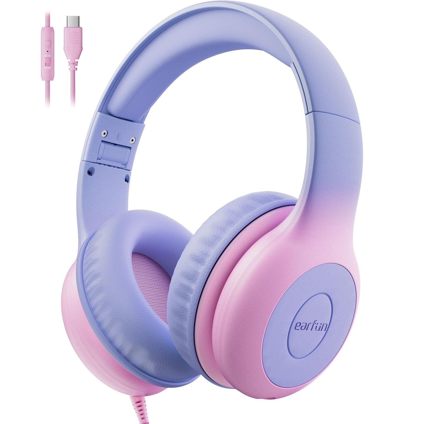 Wired Kids Headphones with Mic, USB Type C, Volume Limit 85/94dB, Portable Folda1
