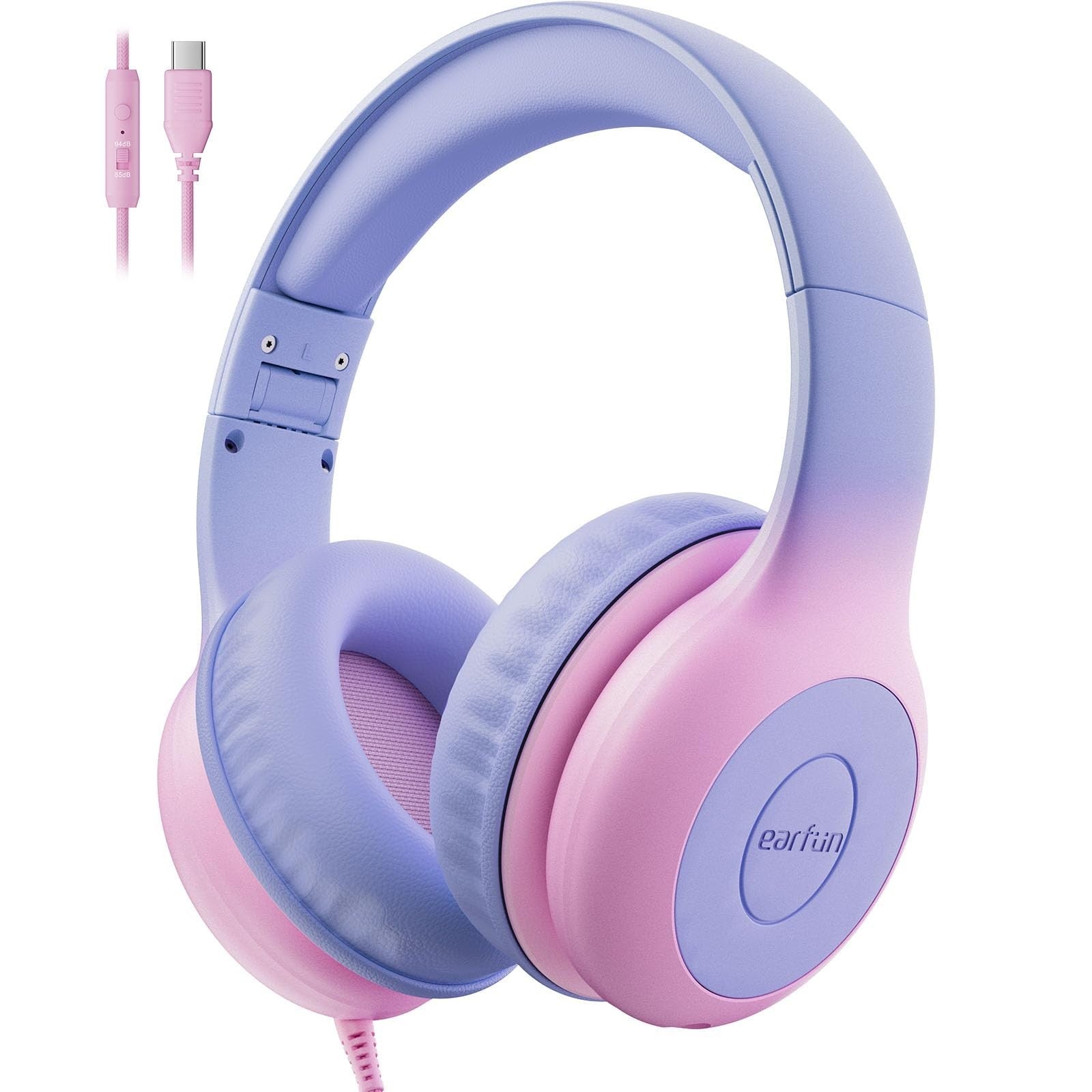 Wired Kids Headphones with Mic, USB Type C, Volume Limit 85/94dB, Portable Folda1