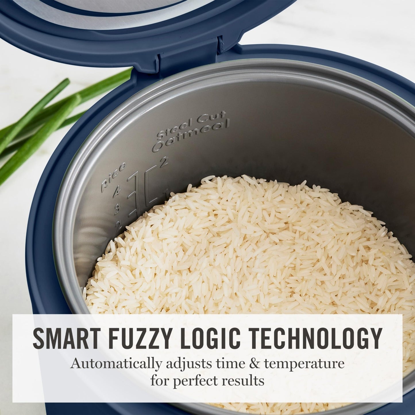 4-Cup Rice Cooker with Non-Stick Pot, Keep Warm, Steam Basket, Quick Cook, Indig5