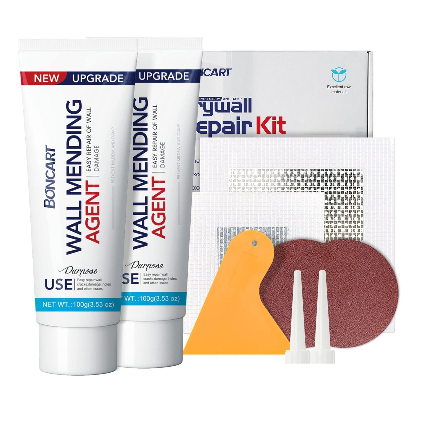 Drywall Repair Kit   Spackle Patch with Scraper, Sandpaper & Aluminum Patches fo0