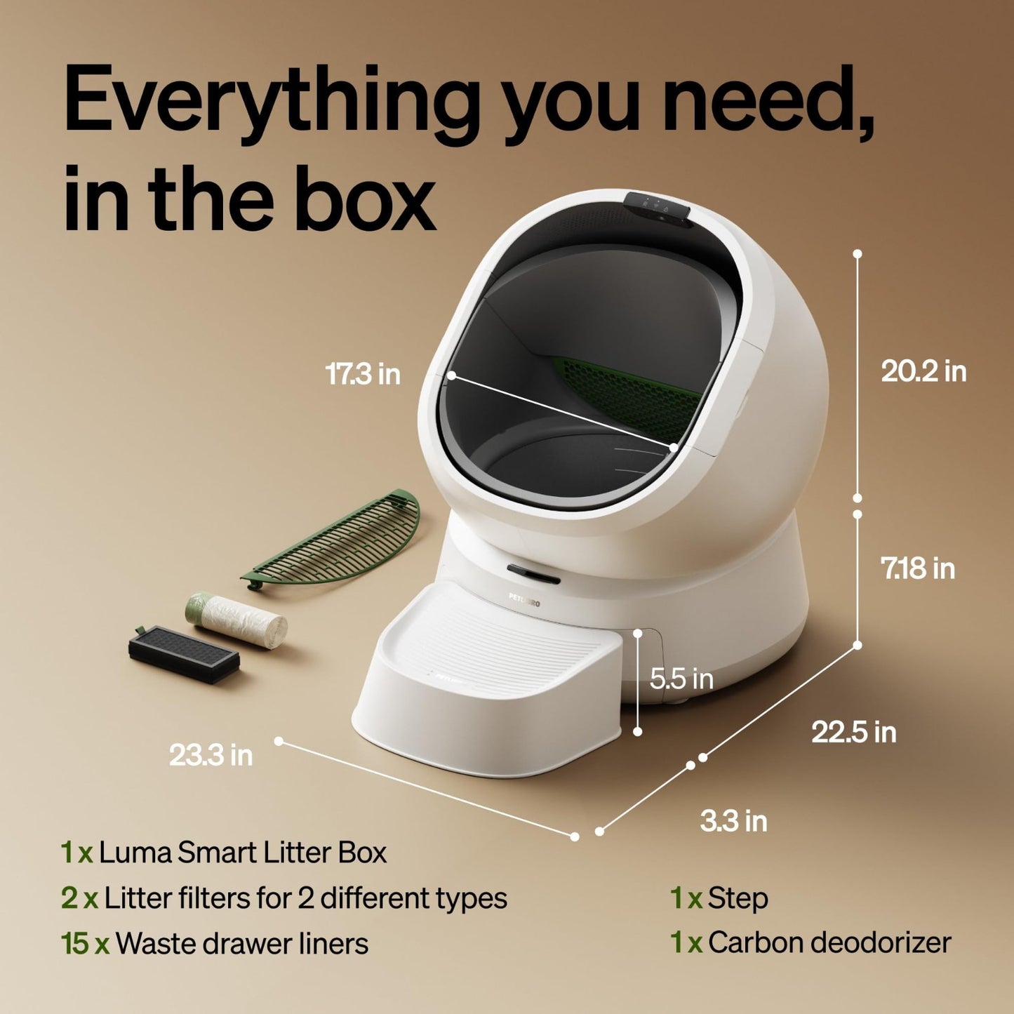 Automatic Self-Cleaning Litter Box Bundle with AI Camera, Multi-Cat, Odor Contro8