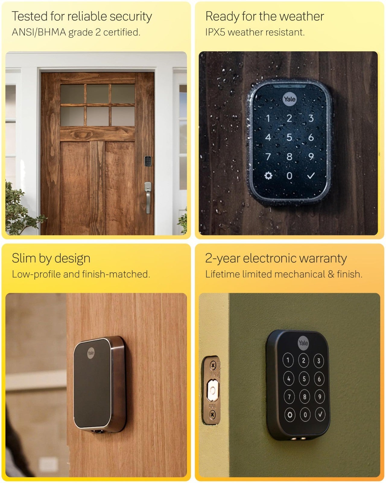 Smart Touchscreen Keypad Deadbolt Lock with Wi Fi, Keyless Entry, Black Suede Fi7