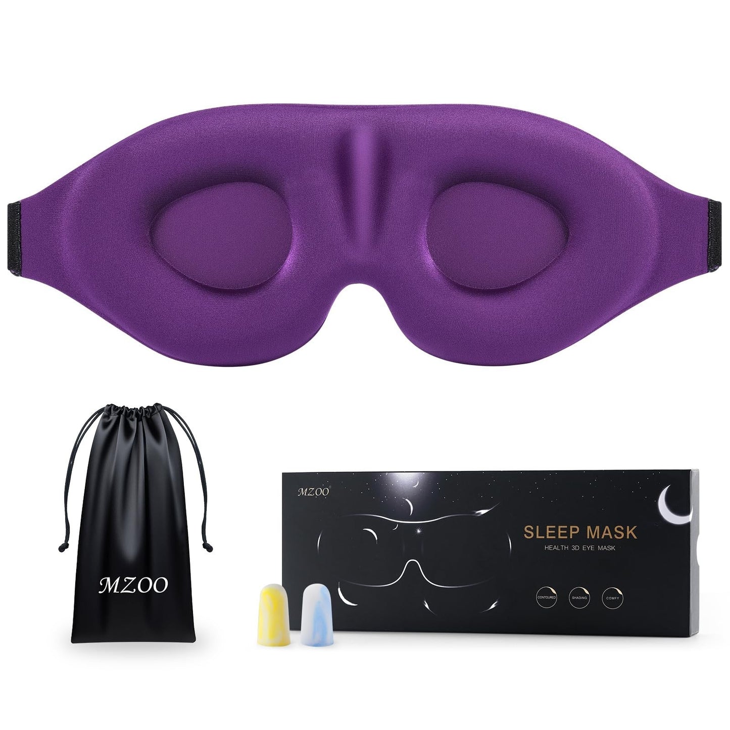 Luxury 3D Sleep Mask for Side Sleepers | Light Blocking, Adjustable, Breathable,1