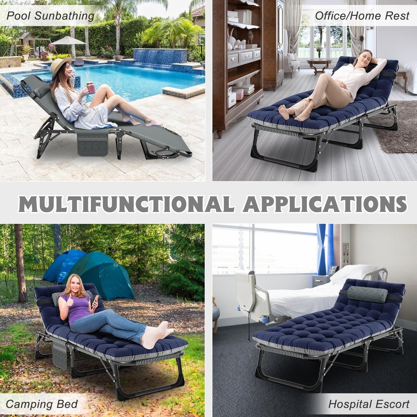 Extra Wide Heavy Duty Camping Cot for Adults, Portable Folding Camp Bed with Mat7