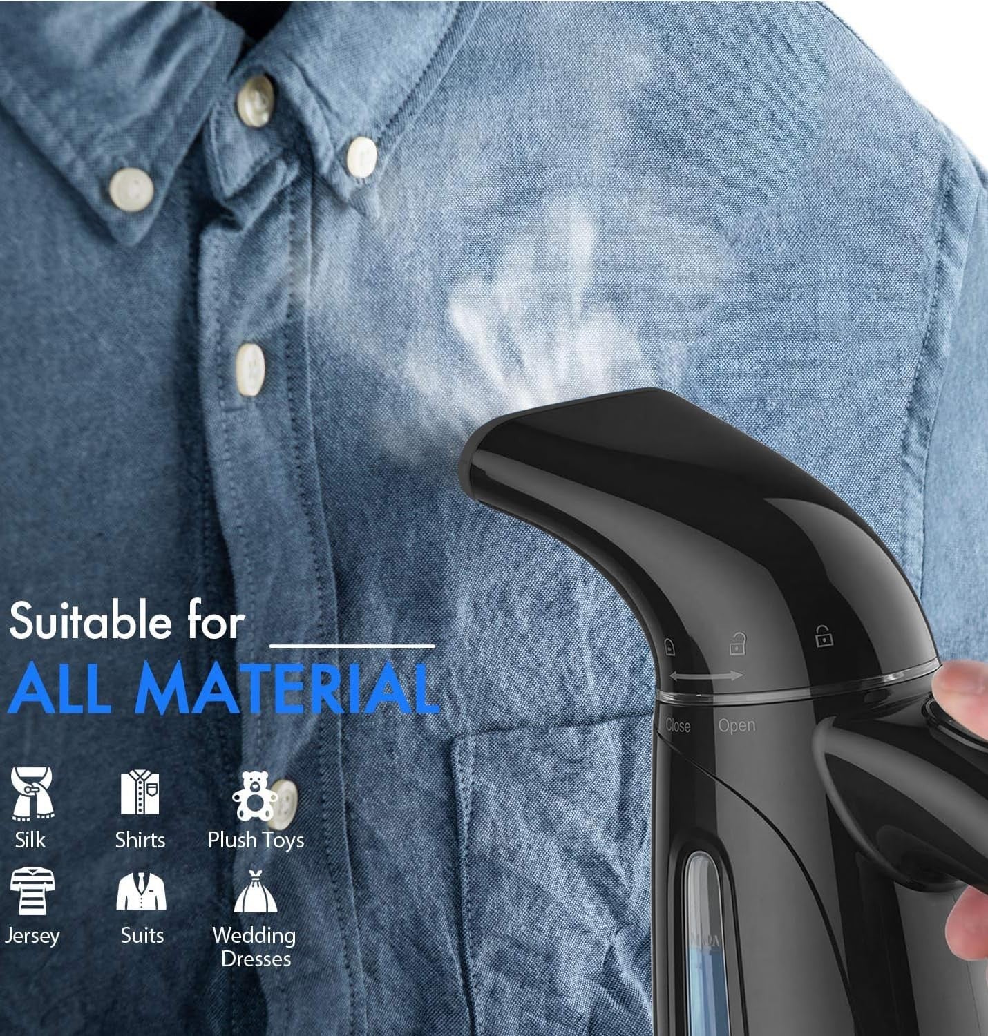Handheld Clothes Steamer, 700W Portable Travel Steam Iron, 240ml Capacity, Grey2
