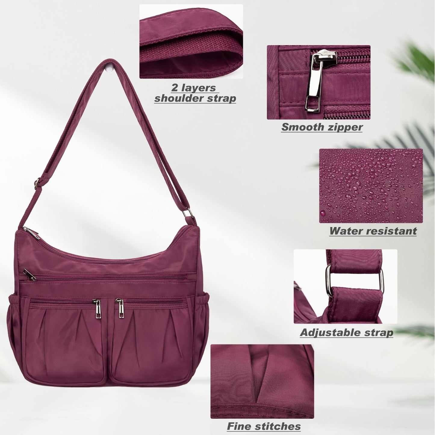 Lightweight Waterproof Nylon Crossbody Purse for Women - Travel Handbag & Pocket5