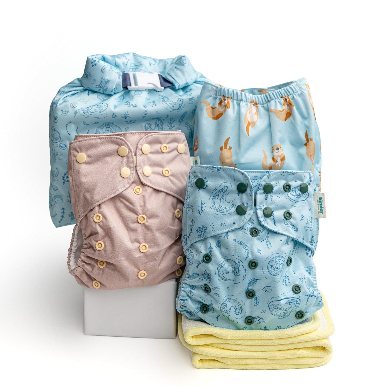 Reusable Cloth Diapers Pocket Style, Bamboo Inserts, Wet Bag, Newborn to Potty T1