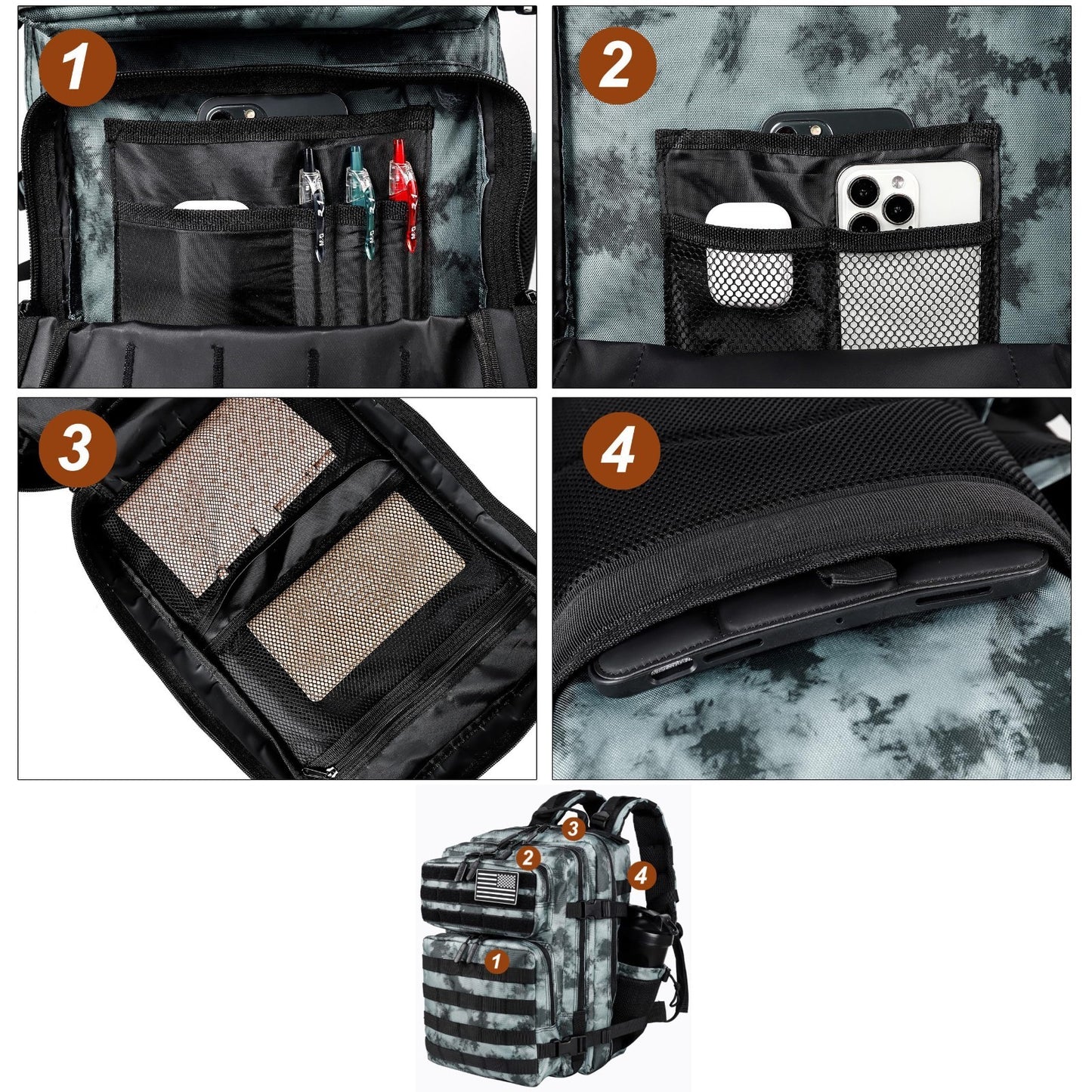 Tactical Military Backpack 25L/35L Army Assault Pack Rucksack with Bottle Holder5
