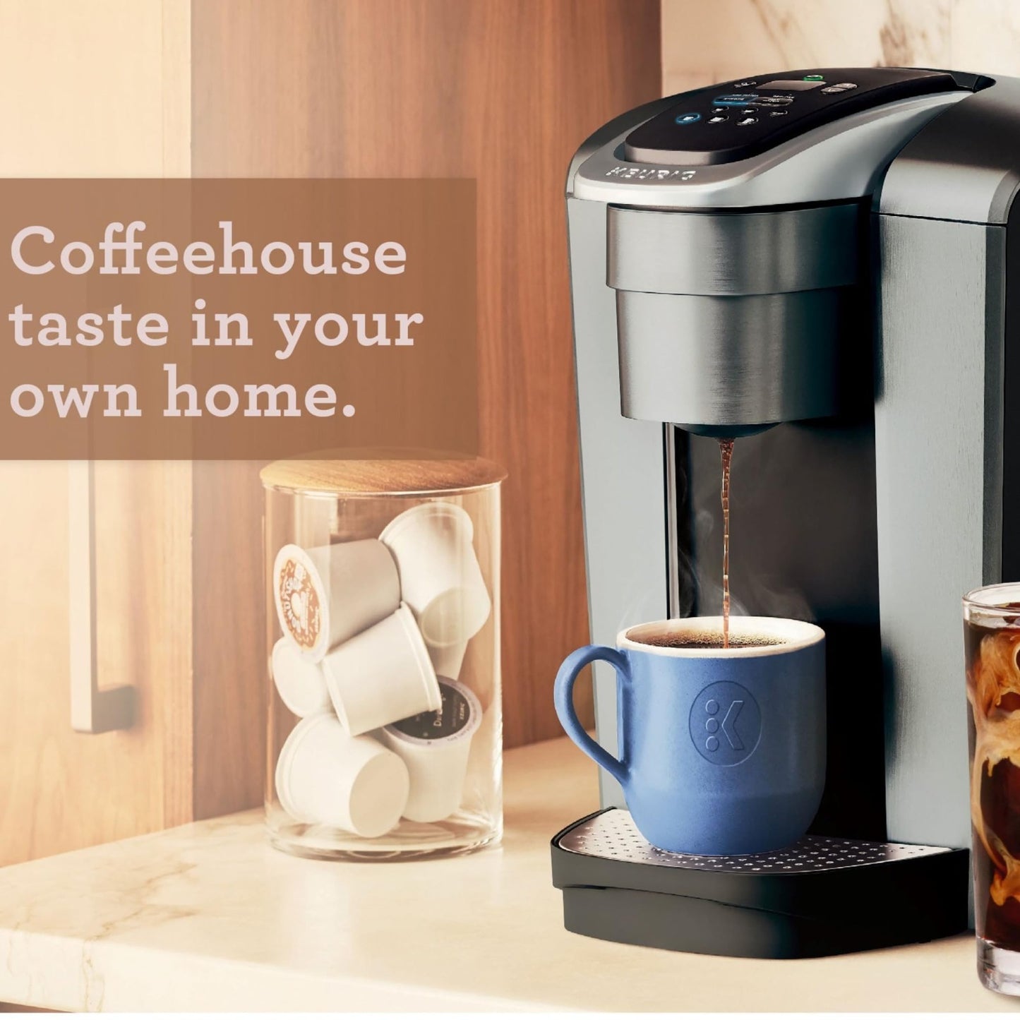 Single Serve Coffee Maker with Strength Control, Iced Coffee, 8-12oz Brew Size,11
