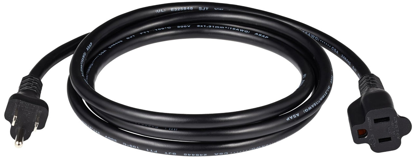 3 Prong Extension Cord 6ft, Indoor Power Outlet Extender, 13 Amps, 125V, Black2
