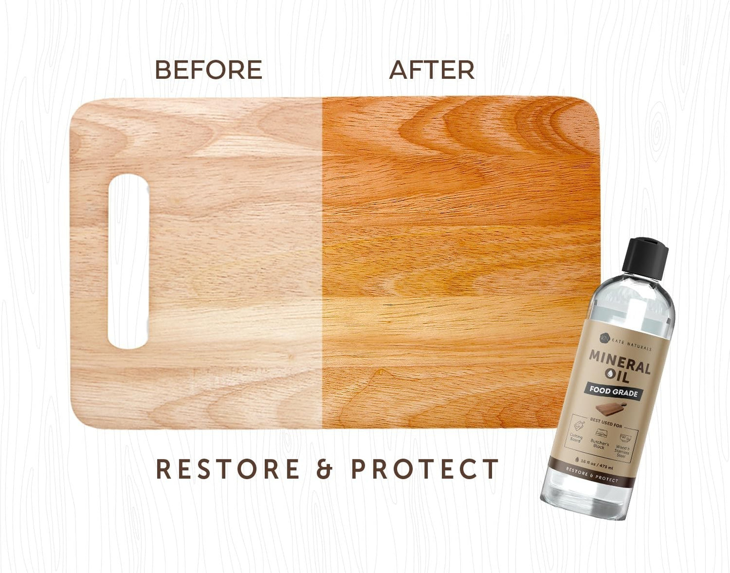 Food Grade Mineral Oil for Wood Cutting Board & Butcher Block   16oz Safe Use2