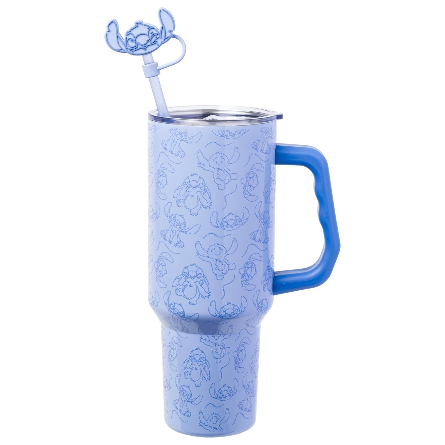 40oz Double Walled Stainless Steel Tumbler with Handle & Straw   Lilo & Stitch D2
