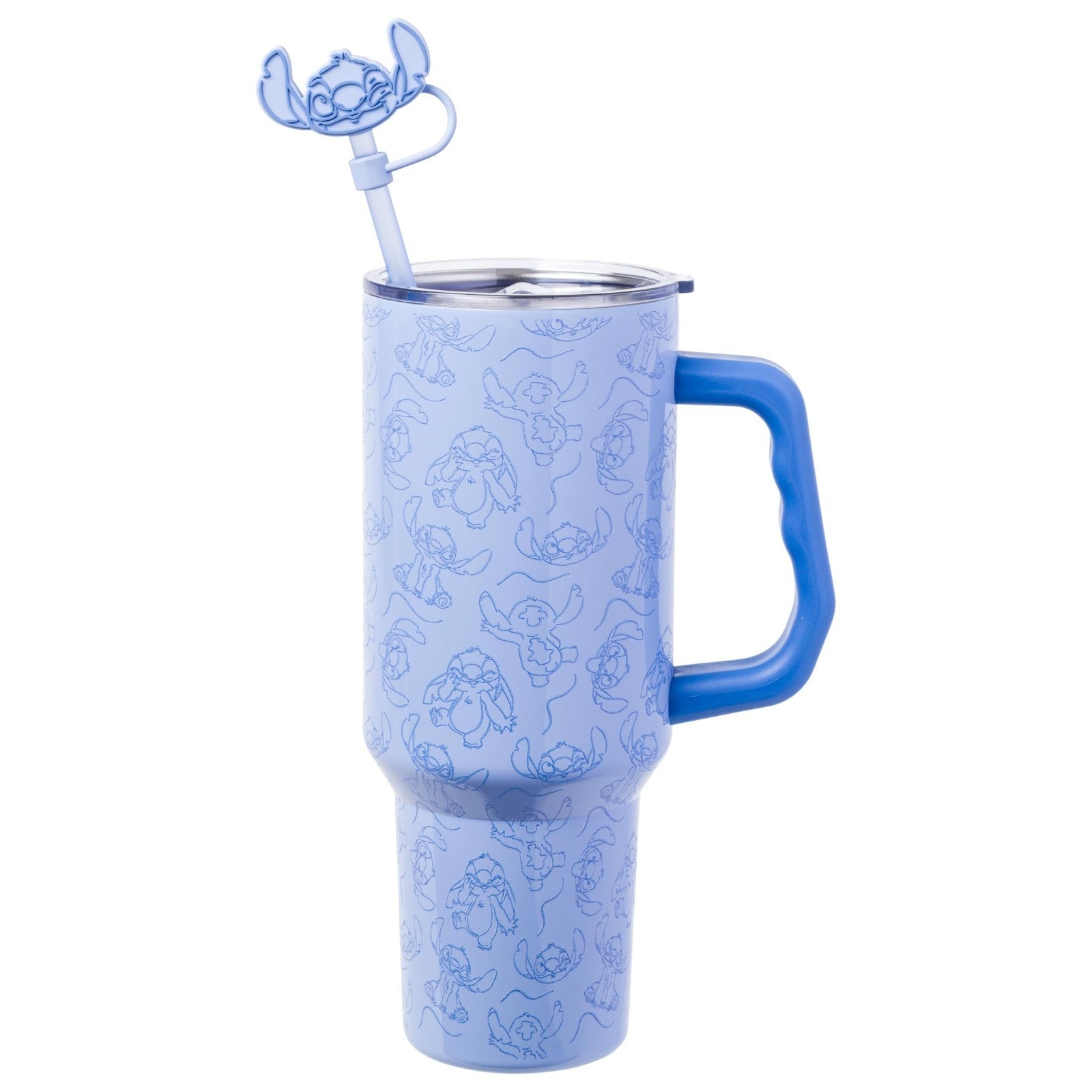 40oz Double Walled Stainless Steel Tumbler with Handle & Straw   Lilo & Stitch D2