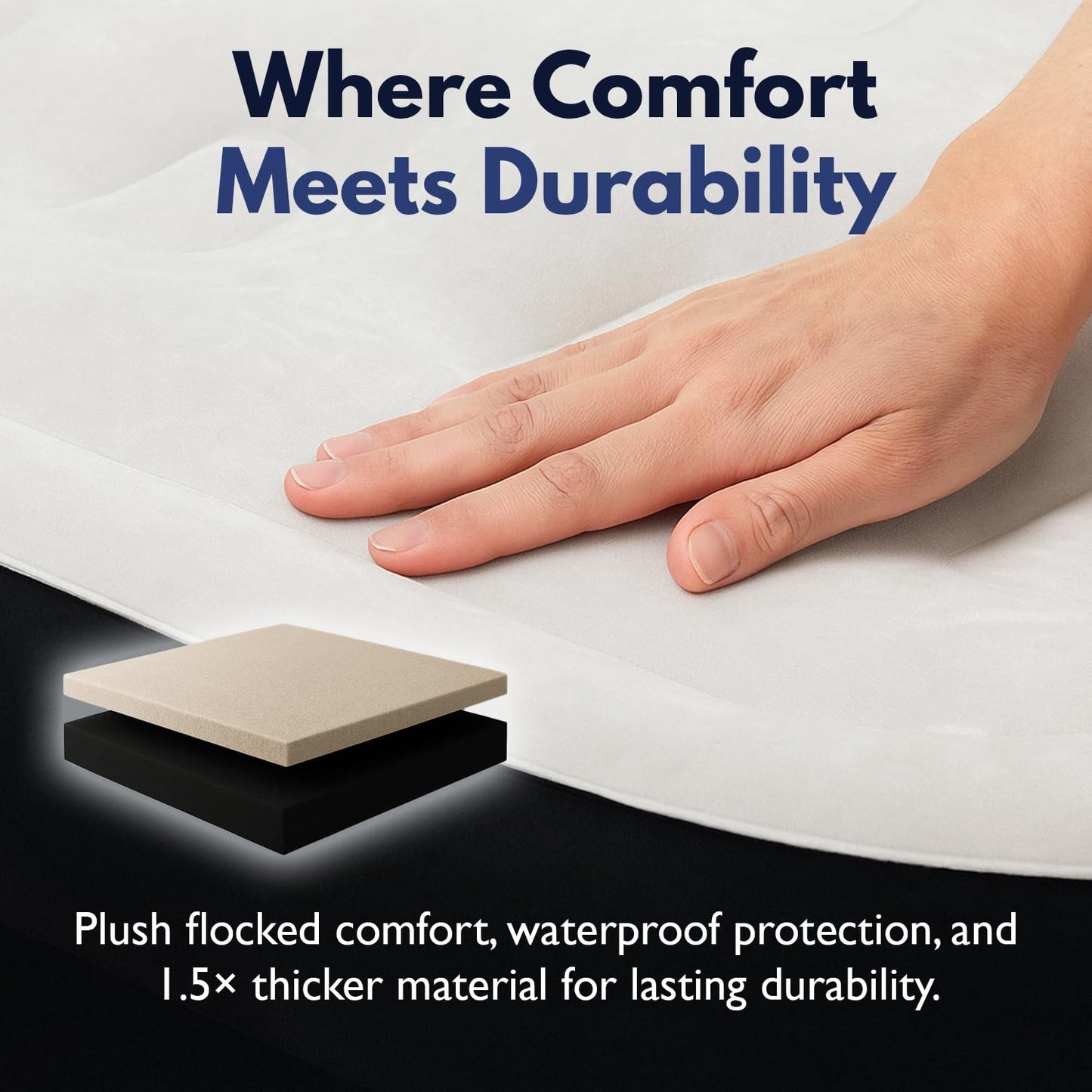 Full Air Mattress with Built in Pump | Inflatable Bed, Waterproof, 600lb Capacit5