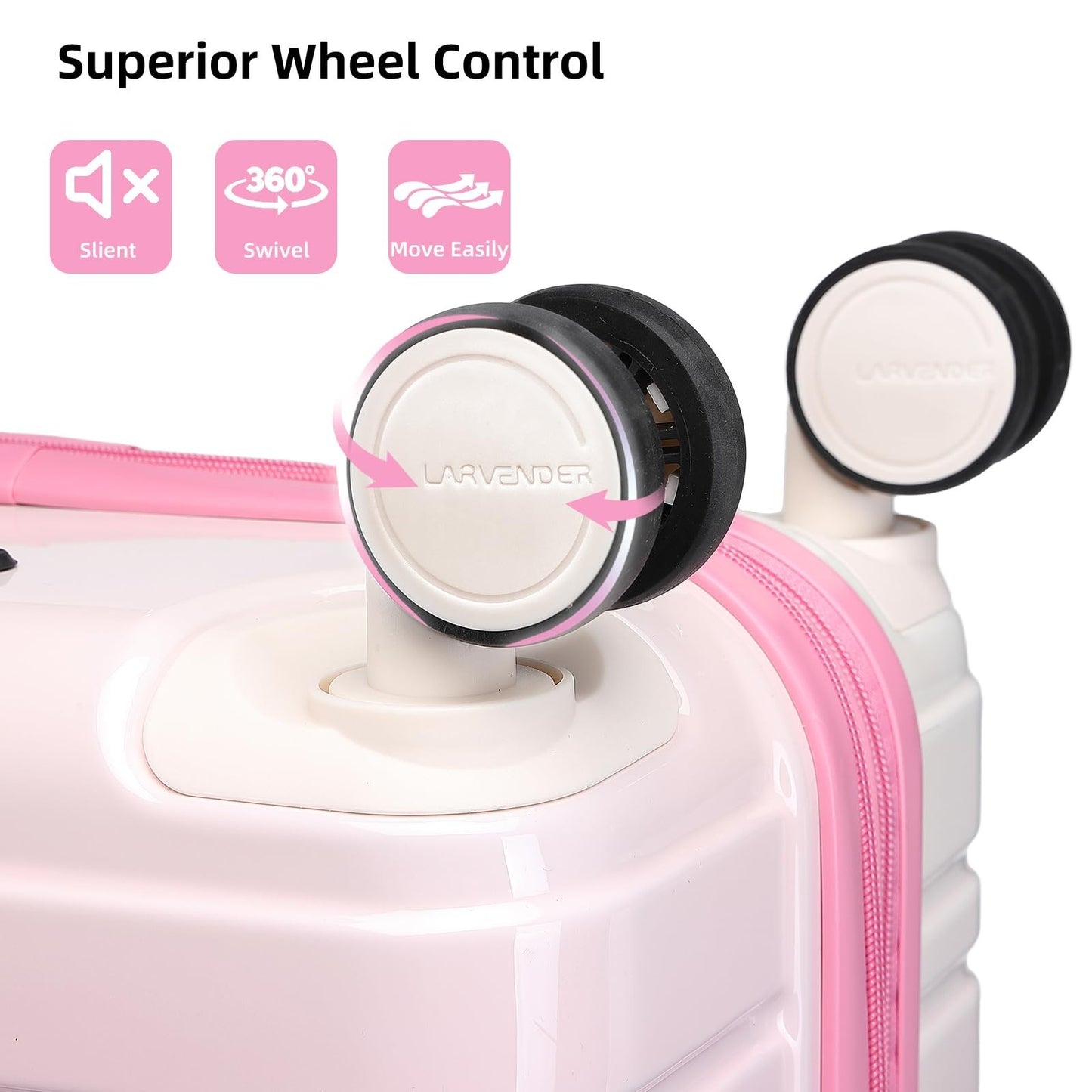 3-Piece Carry-On Luggage Set - 20" Hardshell Suitcase, TSA Lock, 360° Wheels, Ba6