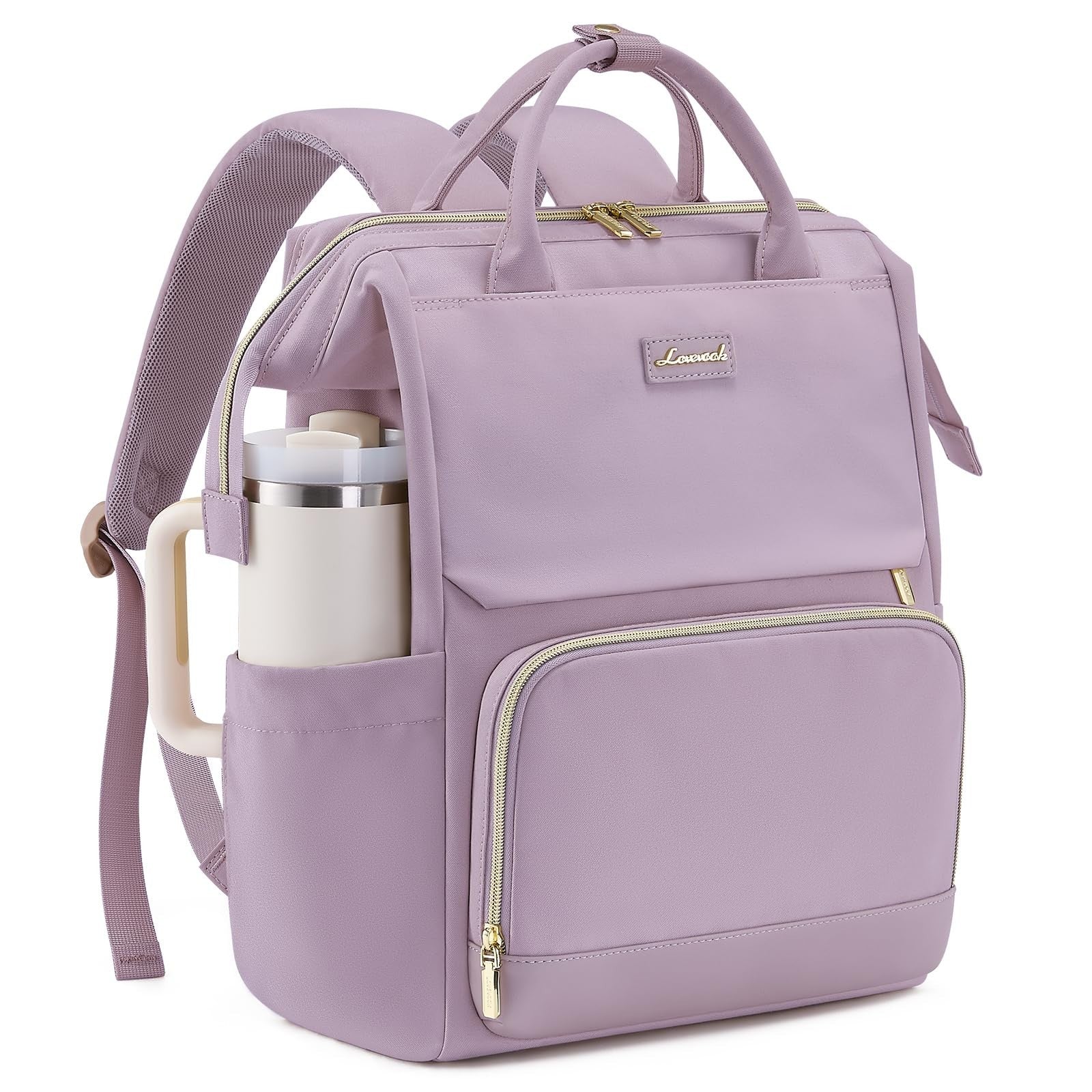 Stylish Laptop Backpack for Women   Travel, Work, Nurse, Teacher, Tumbler Holder1