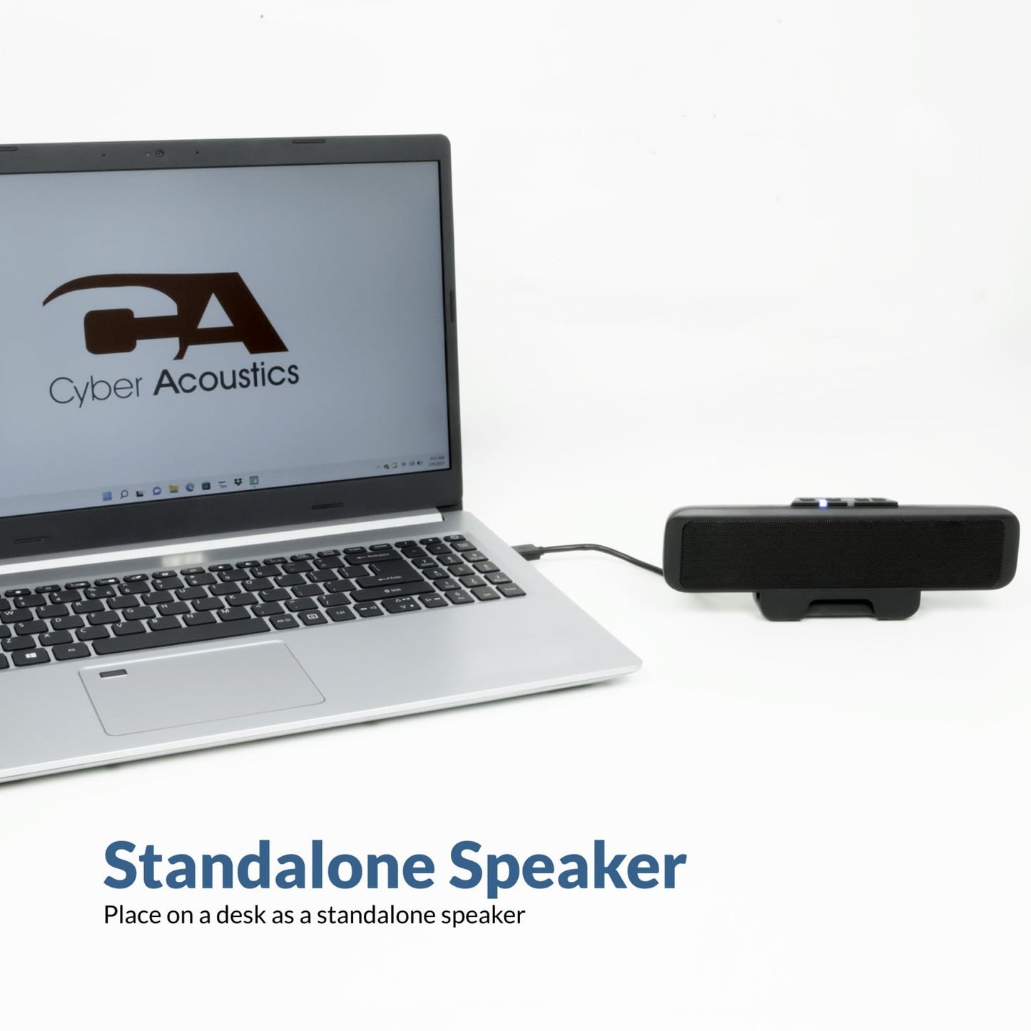 USB & Bluetooth Speaker Bar   USB Powered, Speakerphone for PC, Clamps to Monito4