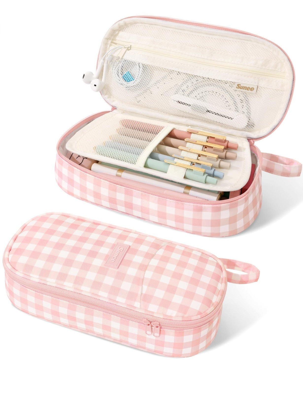Cute Large Pencil Case, Aesthetic Zipper Pen Pouch, Kawaii Stationery Organizer,1