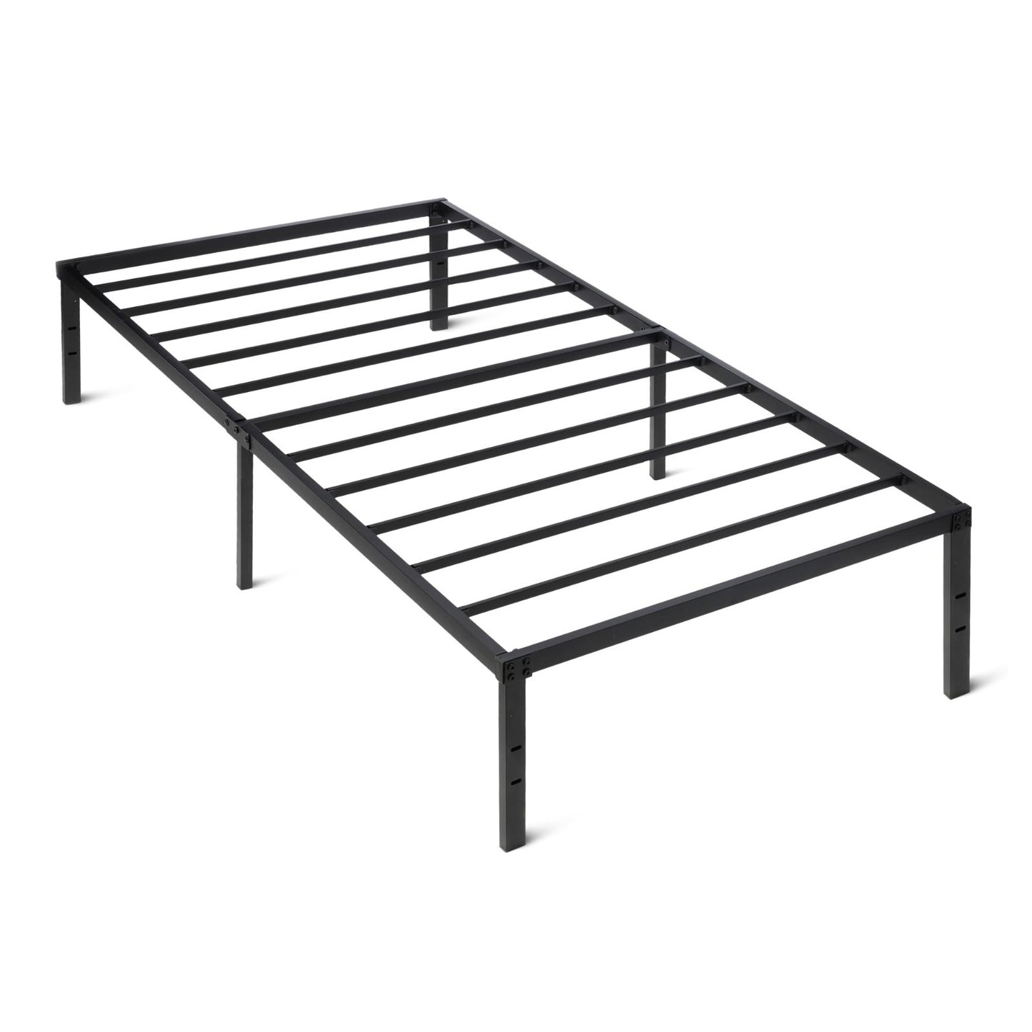 Sturdy Twin Metal Bed Frame   Non Foldable Platform, Easy Assembly, 39"x75", Bla1