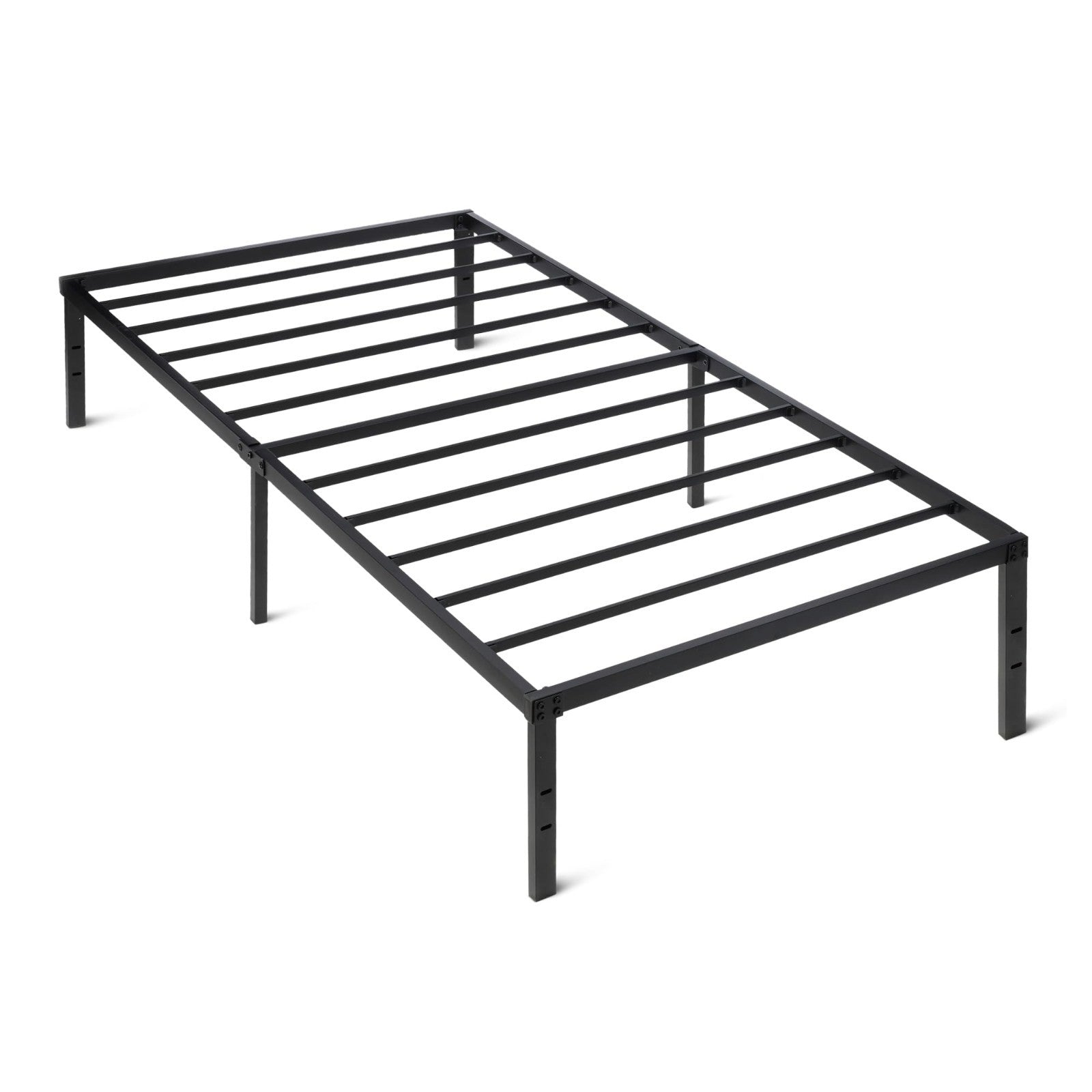 Sturdy Twin Metal Bed Frame   Non Foldable Platform, Easy Assembly, 39"x75", Bla1