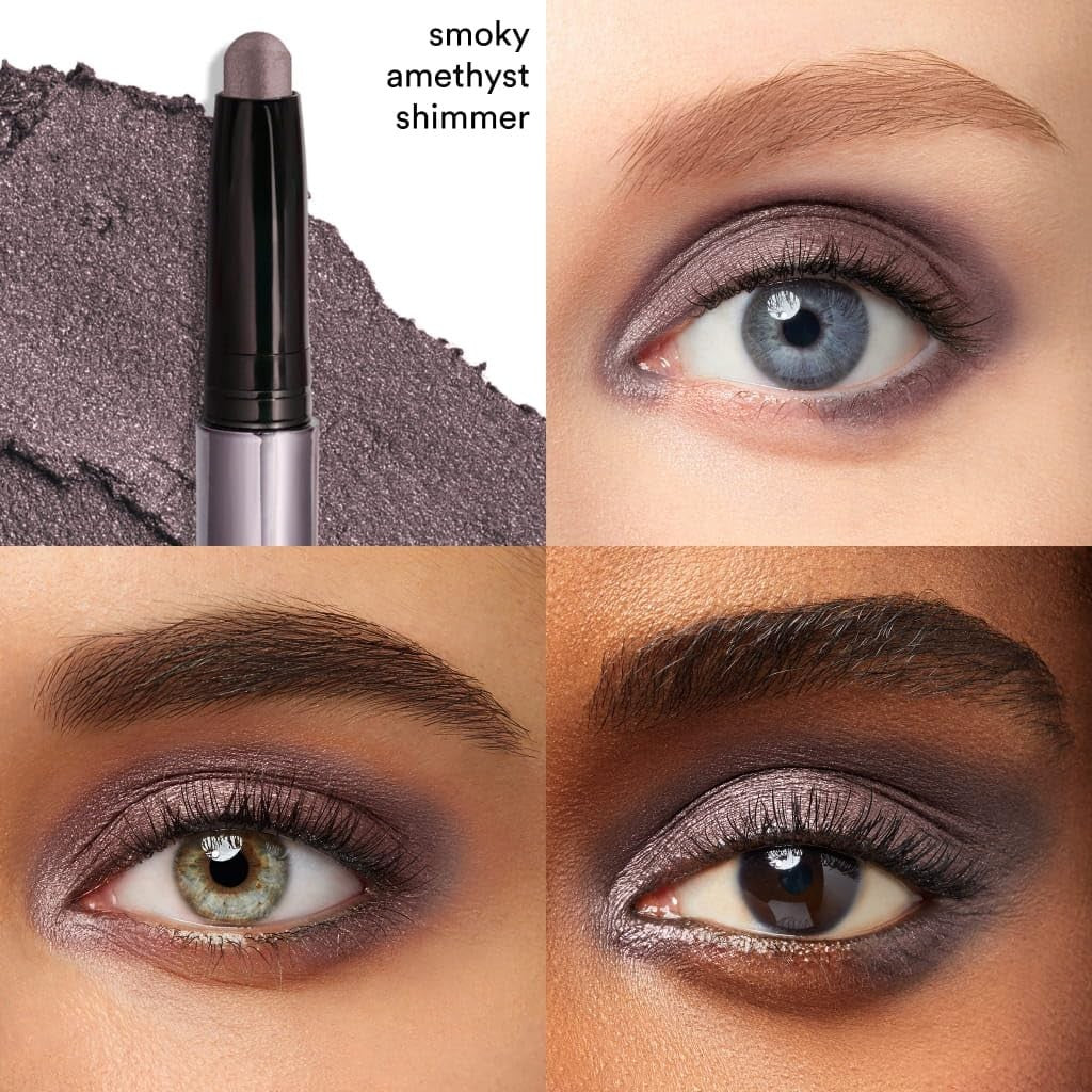 Waterproof Cream-to-Powder Eyeshadow Stick - Smoky Amethyst Shimmer, Long-Lastin2