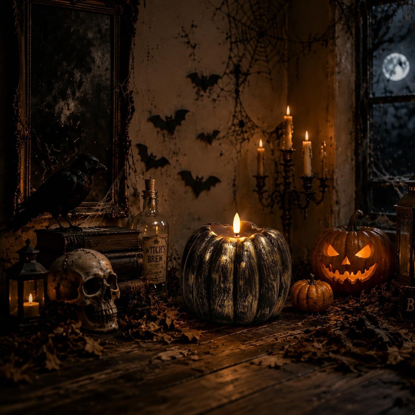 Flameless Pumpkin Candle - Halloween Decor for Home, Party, Table, Battery Opera5