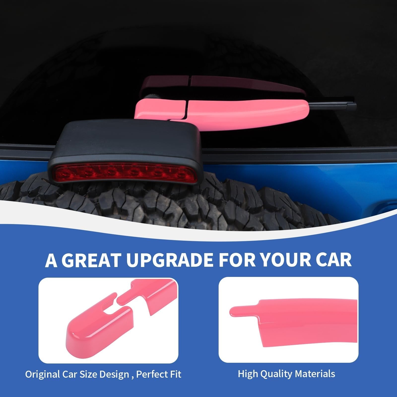 Rear Window Wiper Arm Blade Cover Trim for Ford Bronco 2021-2025, Pink Accessory5