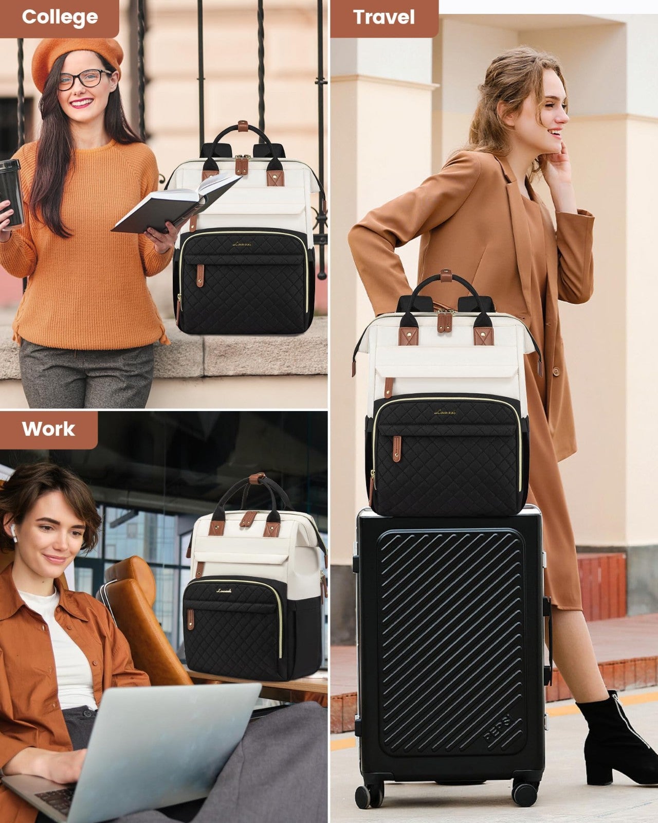 Waterproof 17.3'' Laptop Backpack for Women, Nurse Teacher Work Bag, Travel Purs8