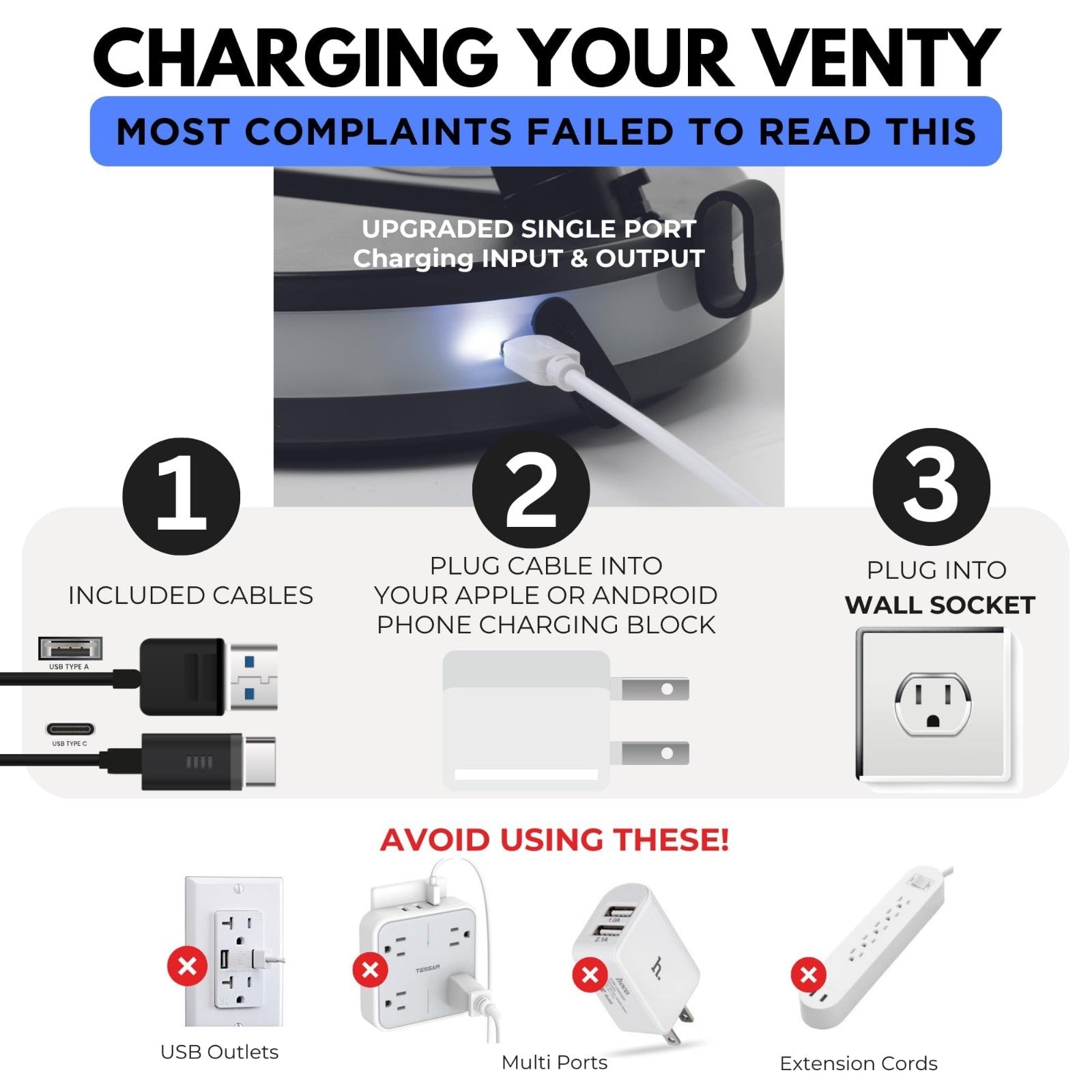 Portable Wireless Battery Operated Fan   4 Speeds, LED Light, Carry Case, Remote8