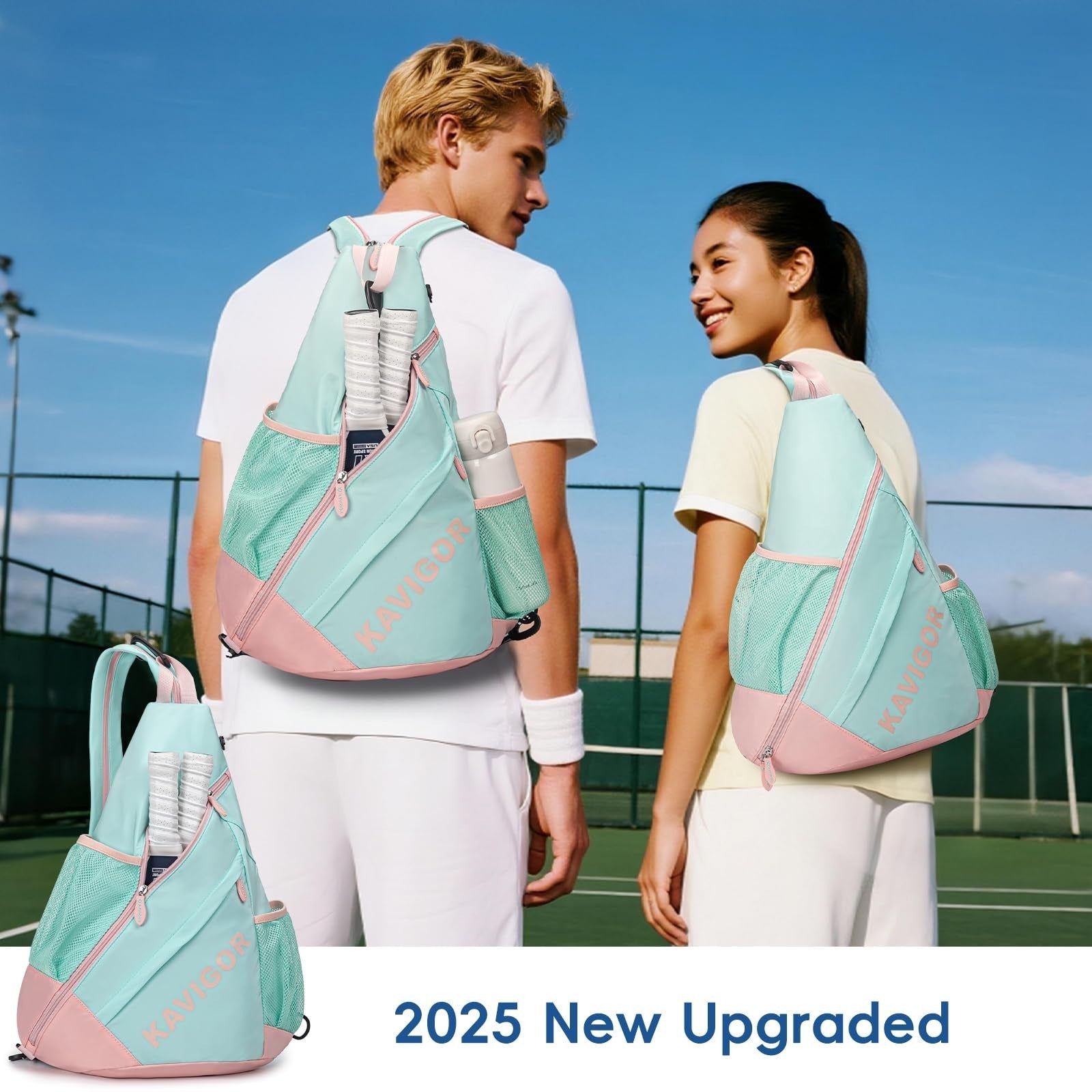 Ultra-Light Pickleball Sling Bag, Convertible Backpack with Wet/Dry Pocket, Fits5