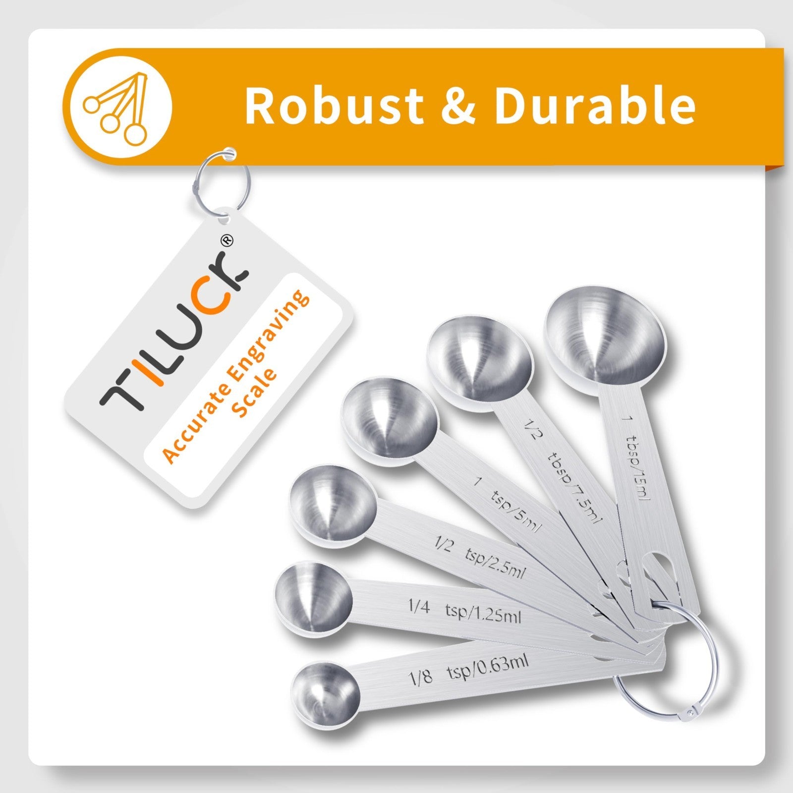 Stainless Steel Measuring Cups & Spoons Set   Nesting Kitchen Gadgets for Cookin4