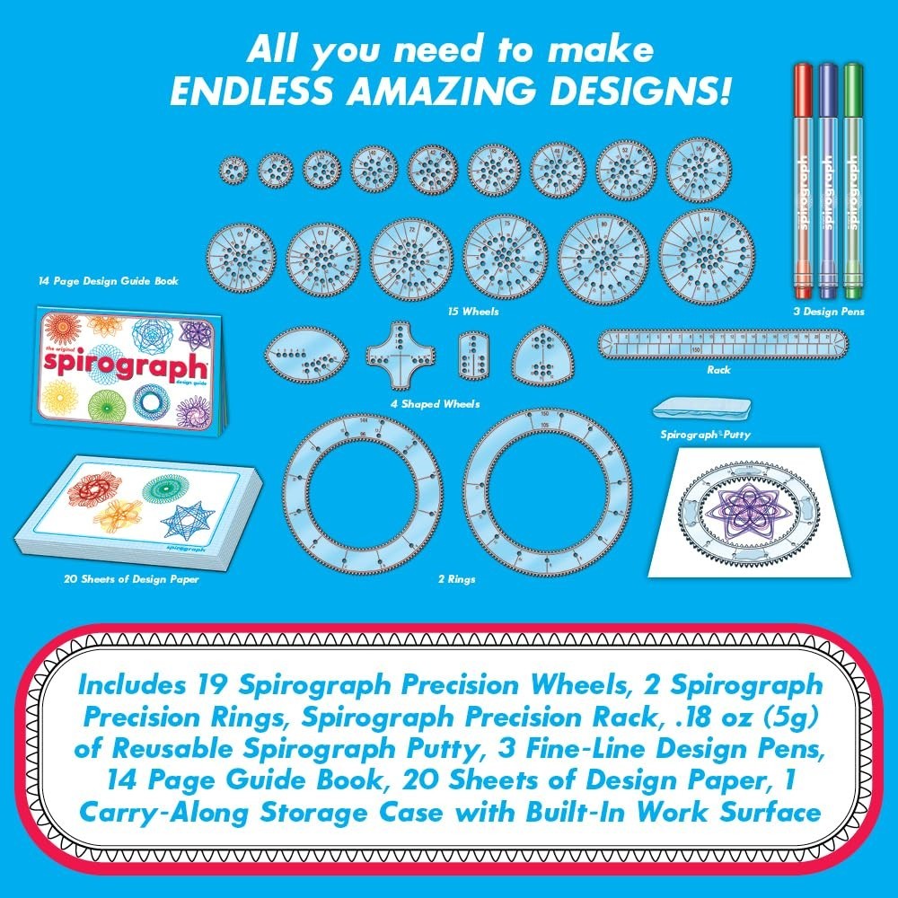 Deluxe Spiral Art Drawing Kit   Create Amazing Designs   Fun for Kids 8+3