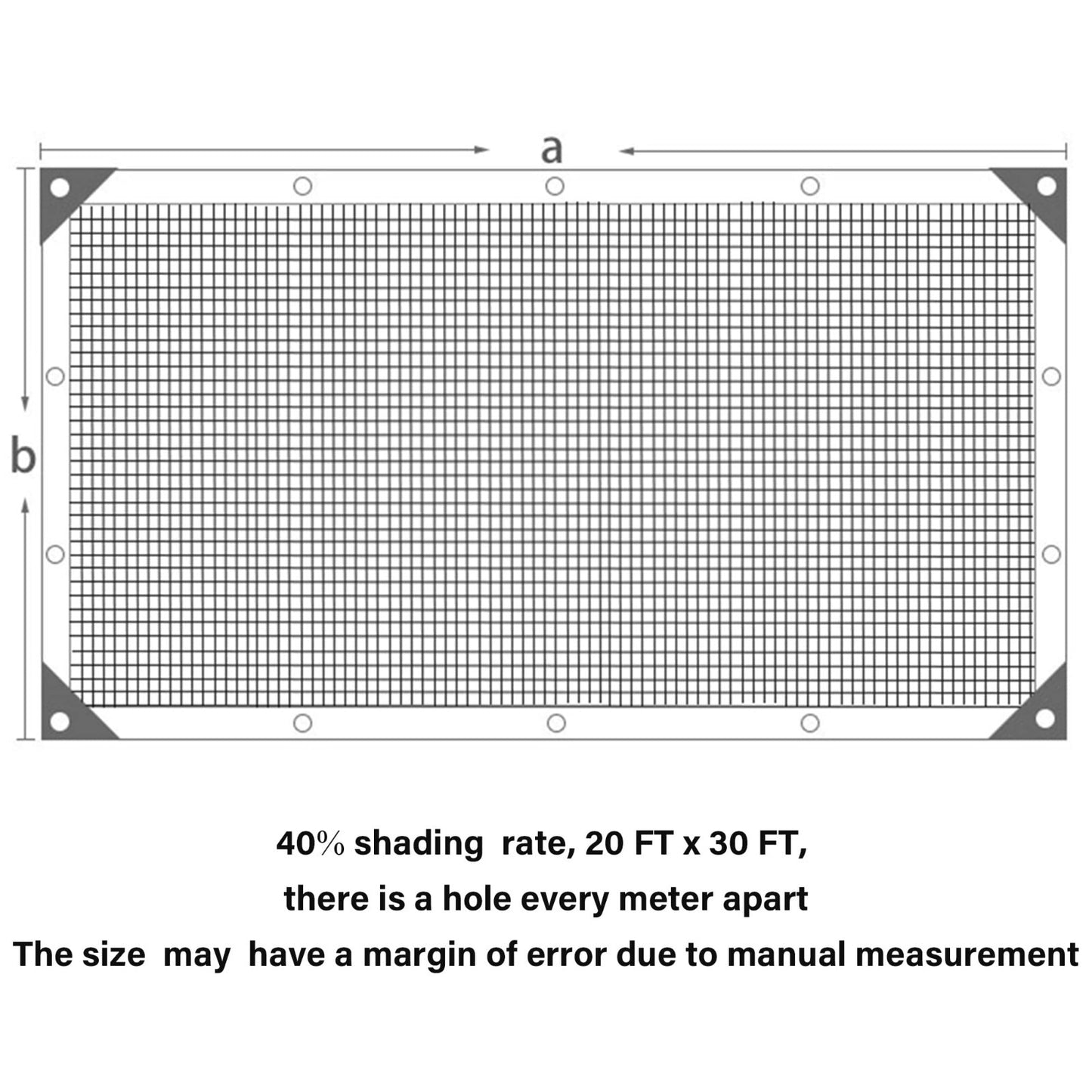 40% Black Shade Cloth 20x30 FT Durable Mesh Tarp with Grommets for Garden, Green2