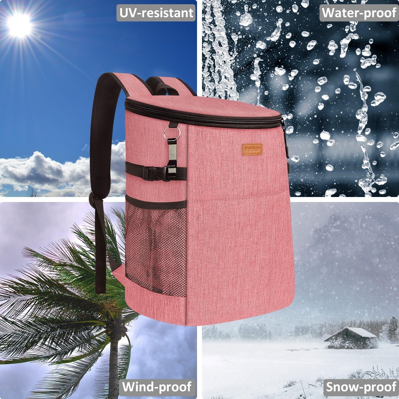 Insulated Camping Cooler Backpack - Holds 30-45 Cans, Waterproof, Leak-Proof, Th5