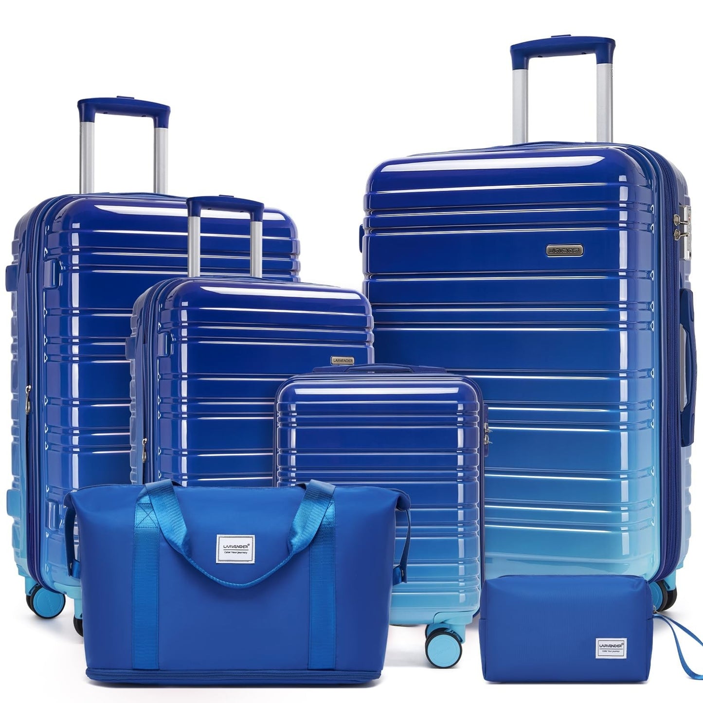 6-Piece Expandable Luggage Set, Lightweight Hardshell Suitcases, TSA Lock, 360°1
