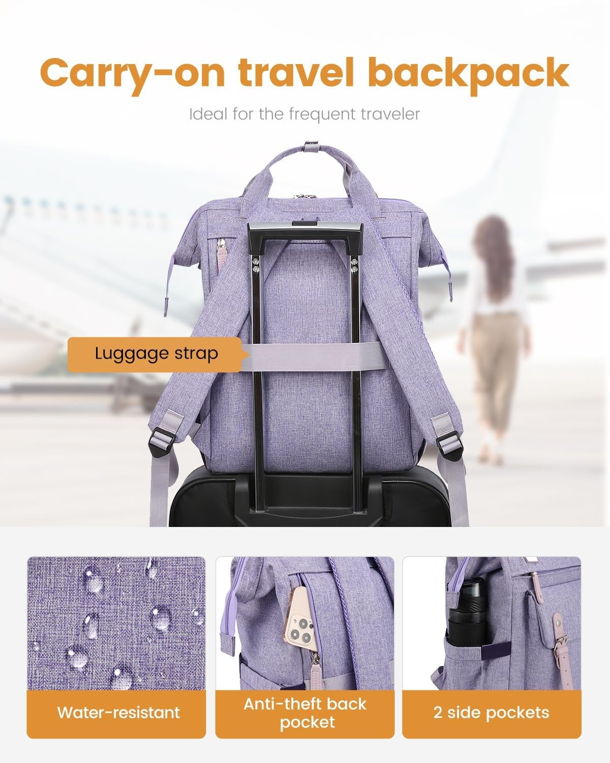 Stylish Laptop Backpack Purse for Women, Cute College Bookbag, 15.6" Daypack, Tr4