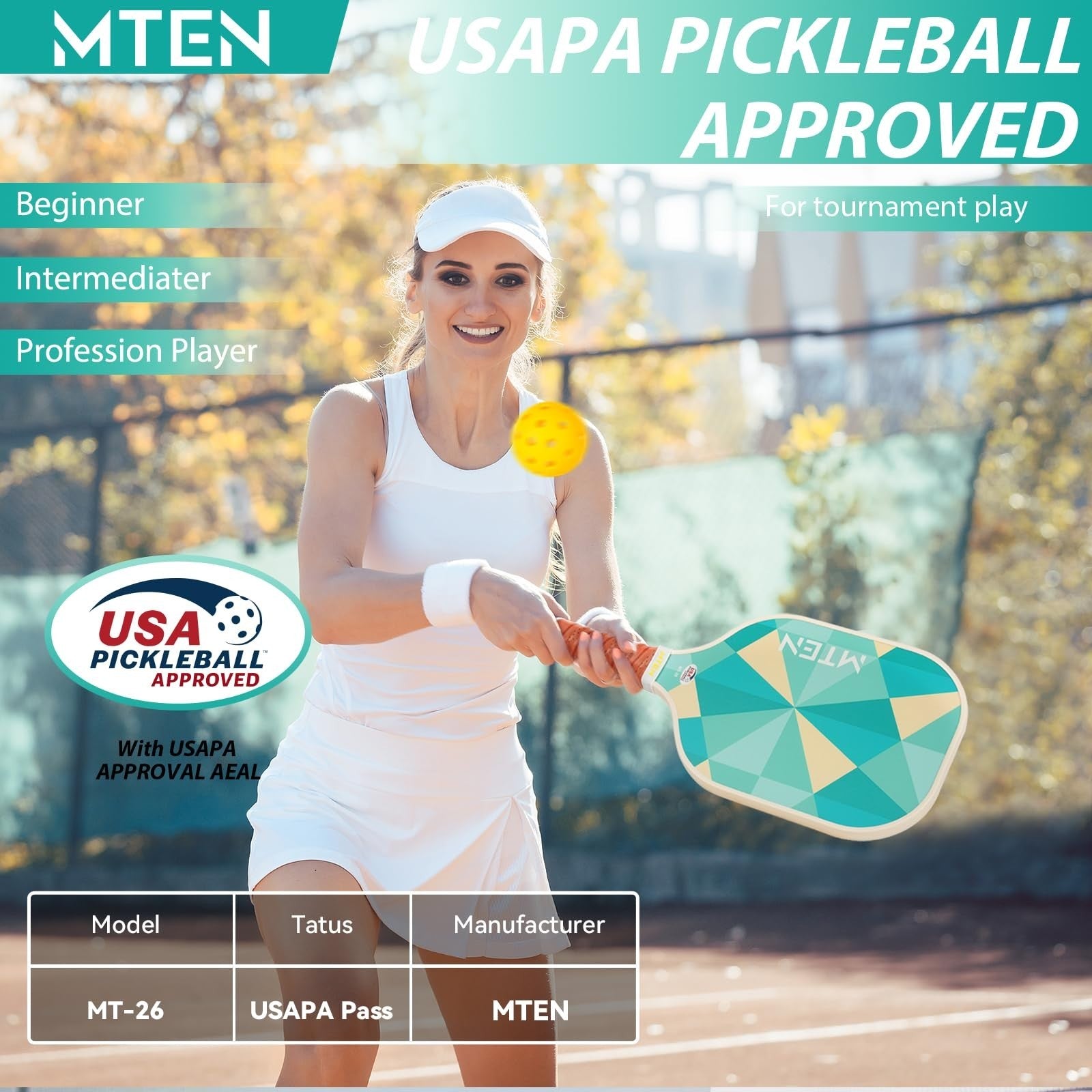 Pickleball Paddle Set of 2/4/1 - USAPA Approved Fiberglass Rackets, Lightweight2