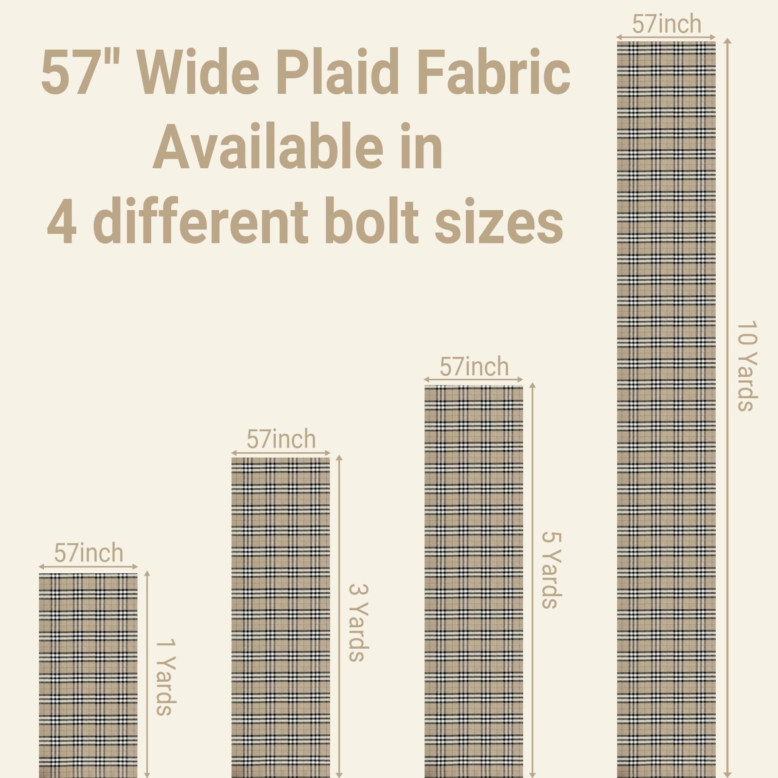 1 Yard Plaid Gingham Fabric by the Yard, Checkered Tartan Poly-Cotton Material f5
