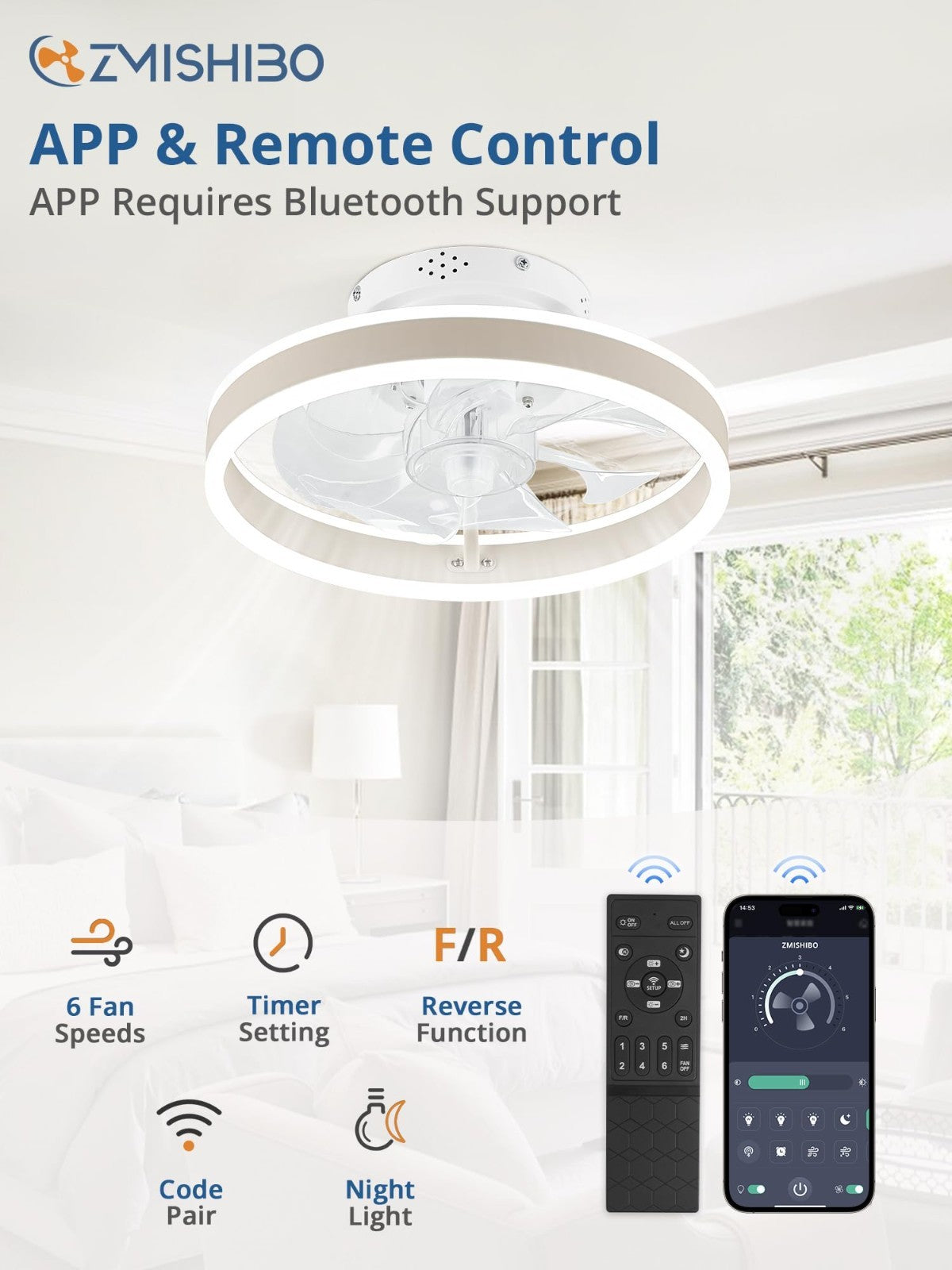 Low Profile Ceiling Fan with Lights & Remote   13" Modern Flush Mount Fandelier,3